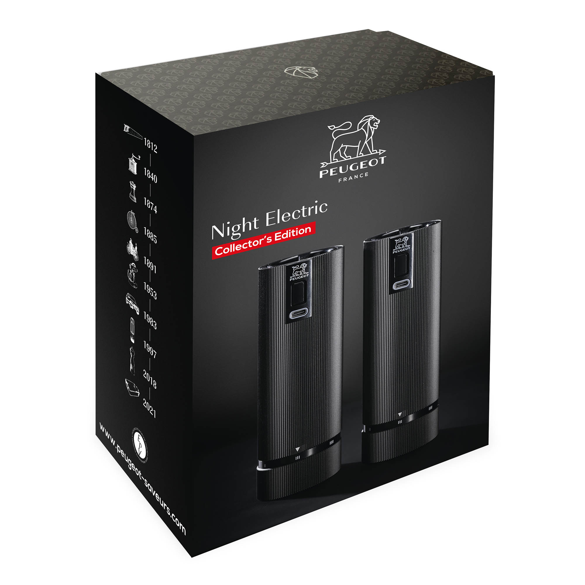 PEUGEOT Gift Set LINE NIGHT ELECTRIC Salt and Pepper Mill 15 cm U'Select Z Black