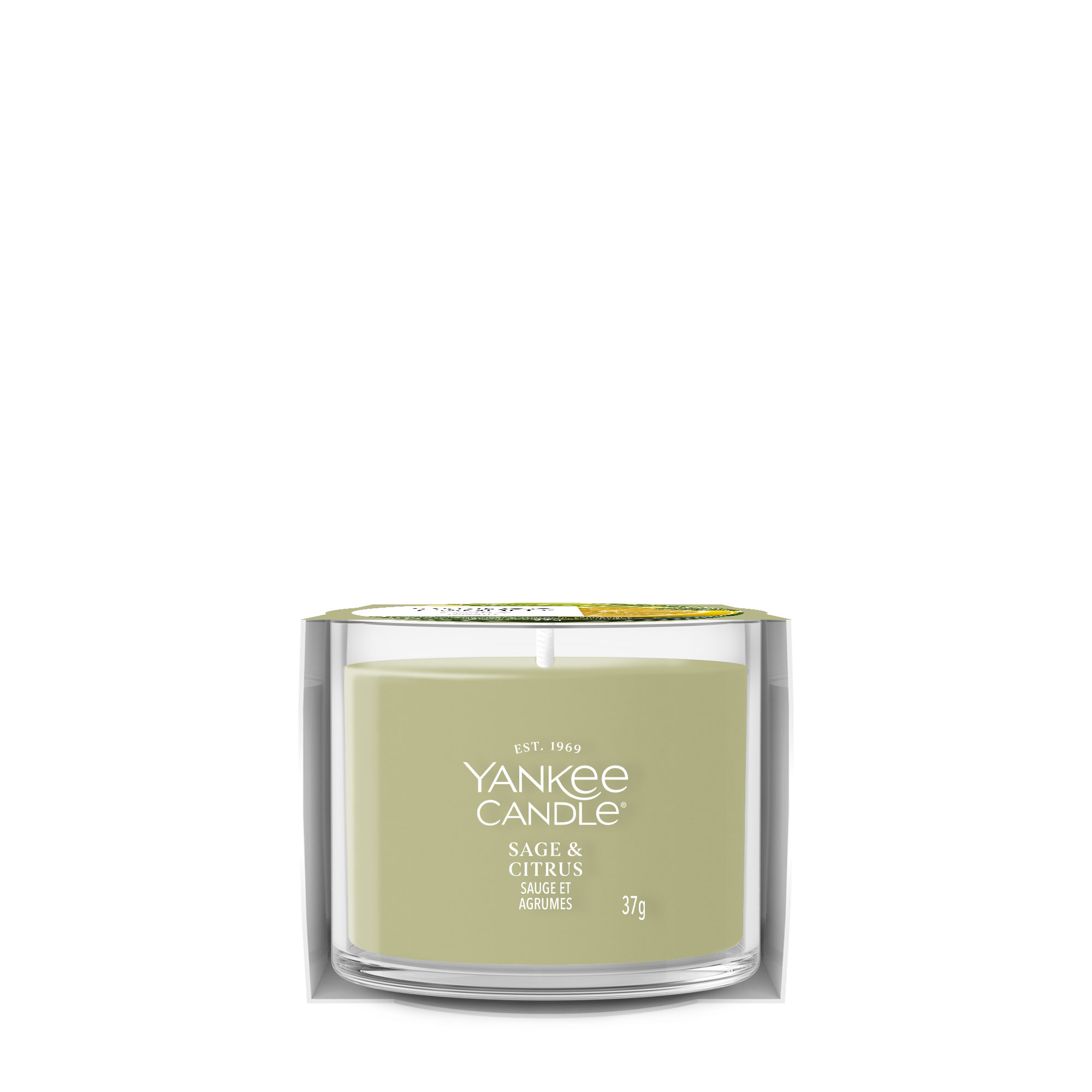 YANKEE CANDLE Glasvotivkerze SAGE & CITRUS 37 g Duftkerze