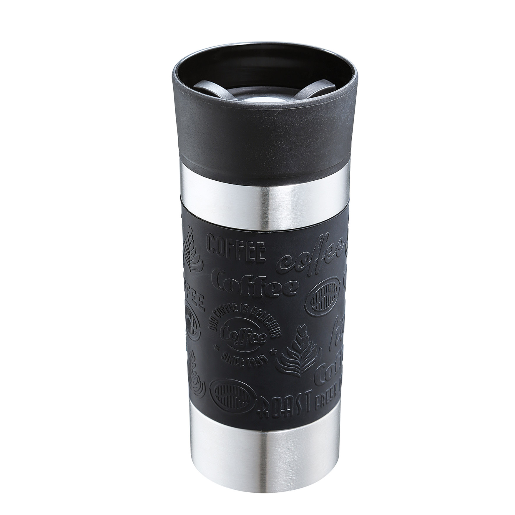 CILIO Isoliertrinkbecher VIAGGIO Edelstahl schwarz 0,36 Liter Coffee to go Becher