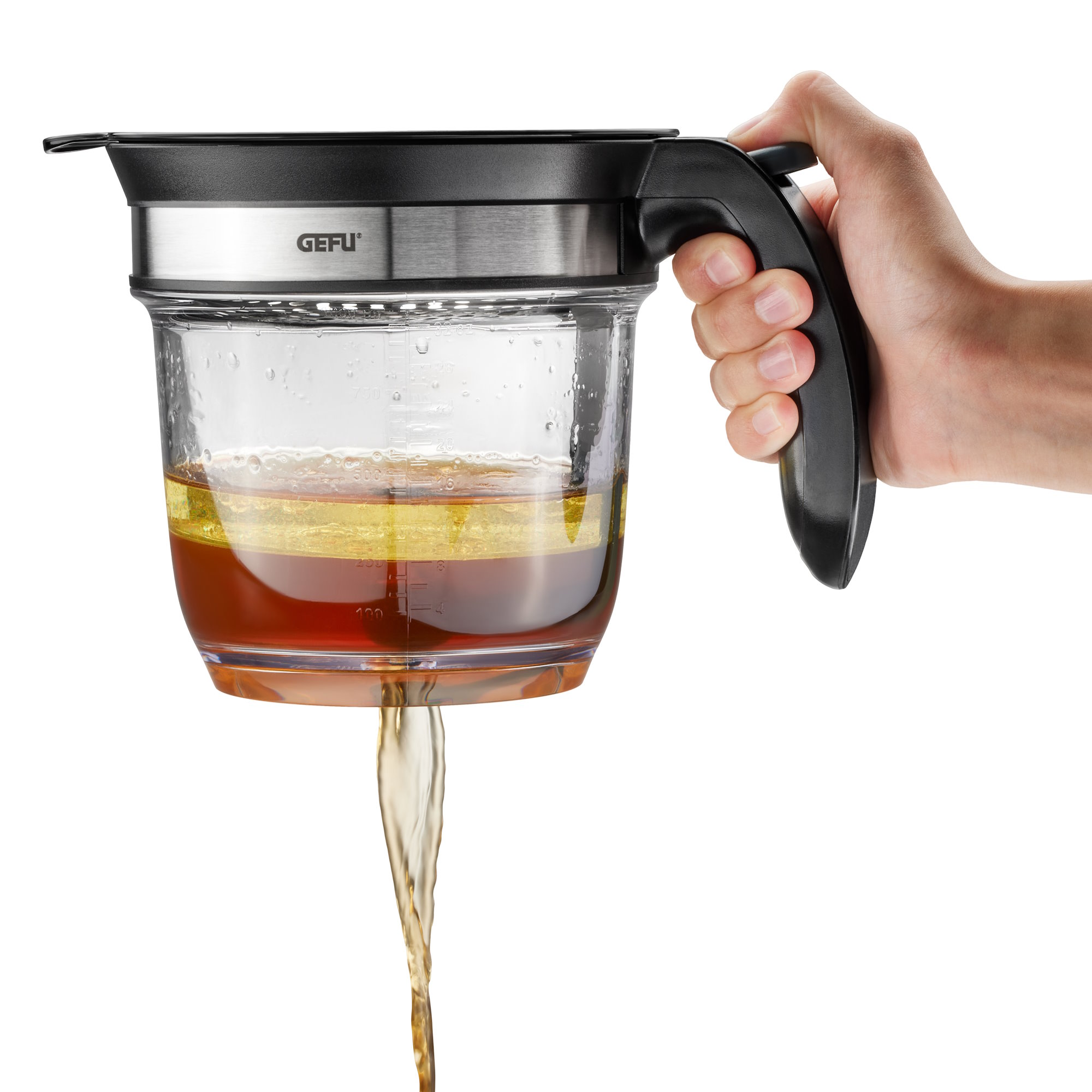 GEFU Fett-Trennkanne Fettreduzierkanne FLUIDO mit Bodenventil