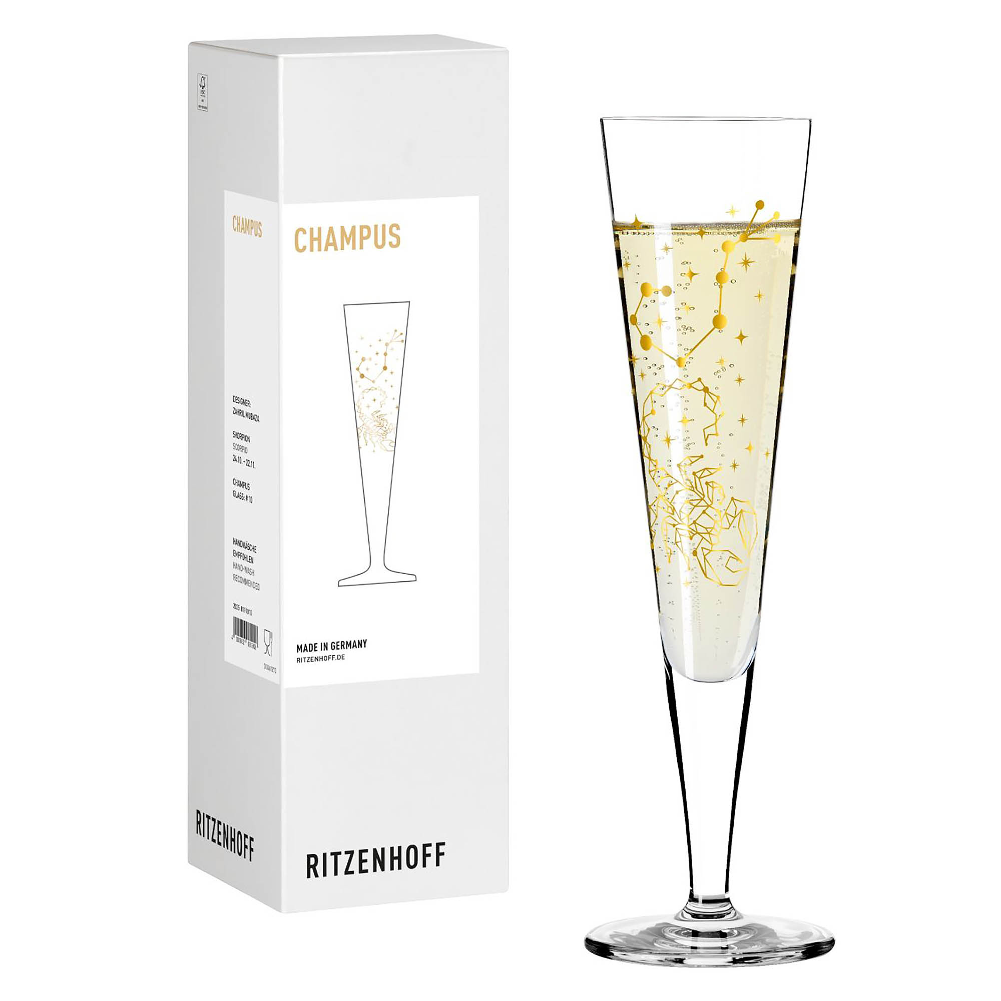 RITZENHOFF Champagne glass ASTRO # 10 - Scorpion Contents 205 ml