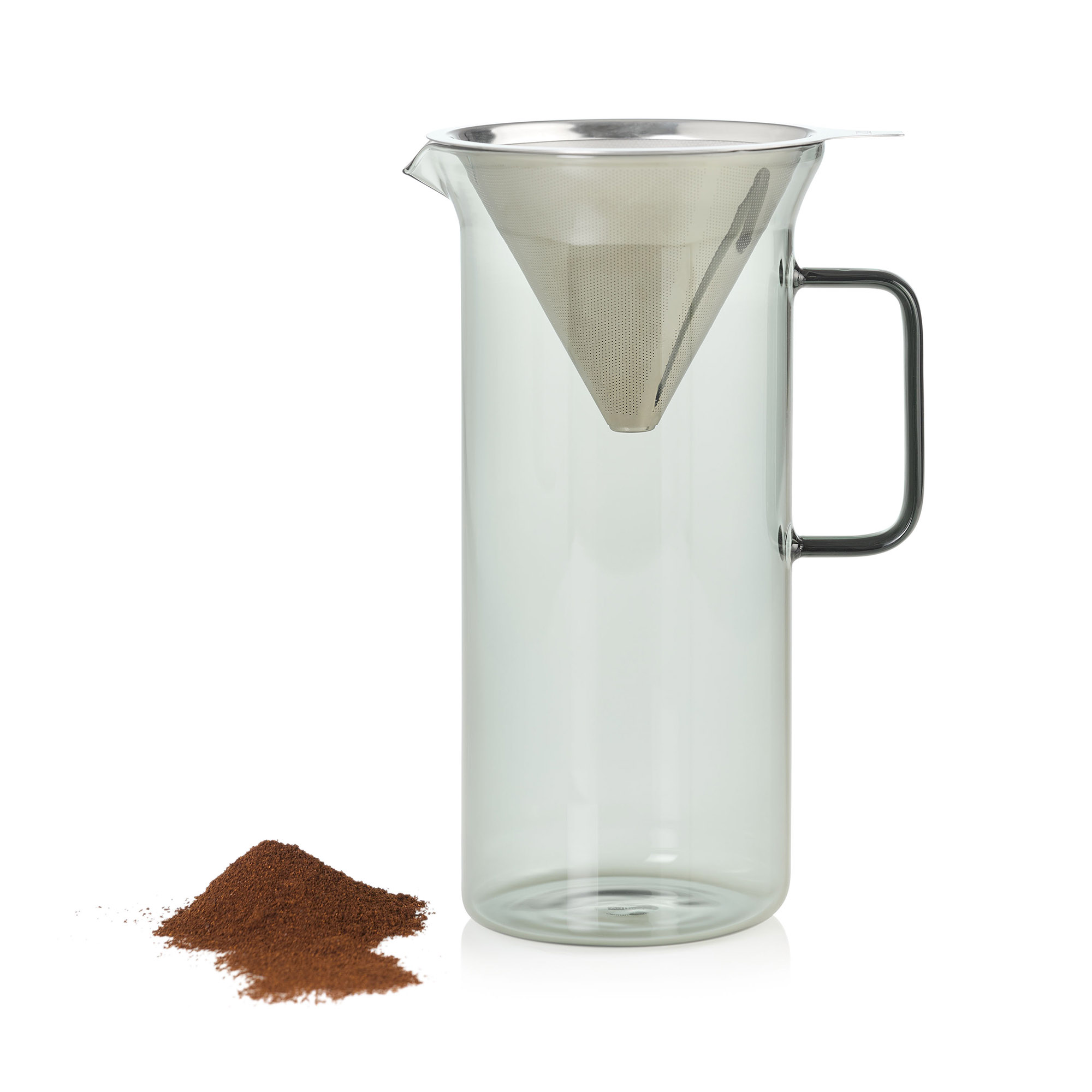 AdHoc Pour Over Kaffeebereiter IMPACT Borosilikatglas grau 1,0 Liter