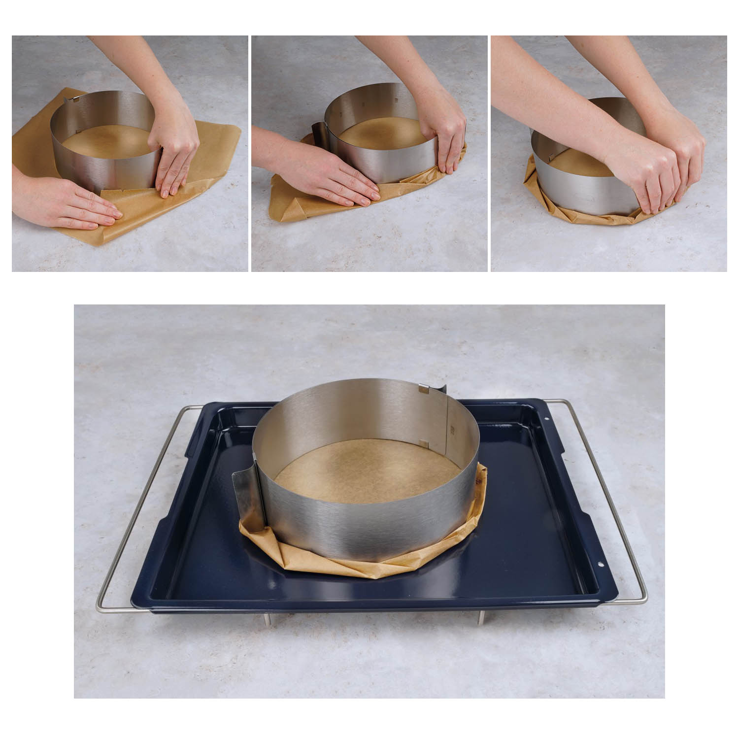 DR.OETKER Verstellbarer Tortenring 16 - 30 cm aus Edelstahl
