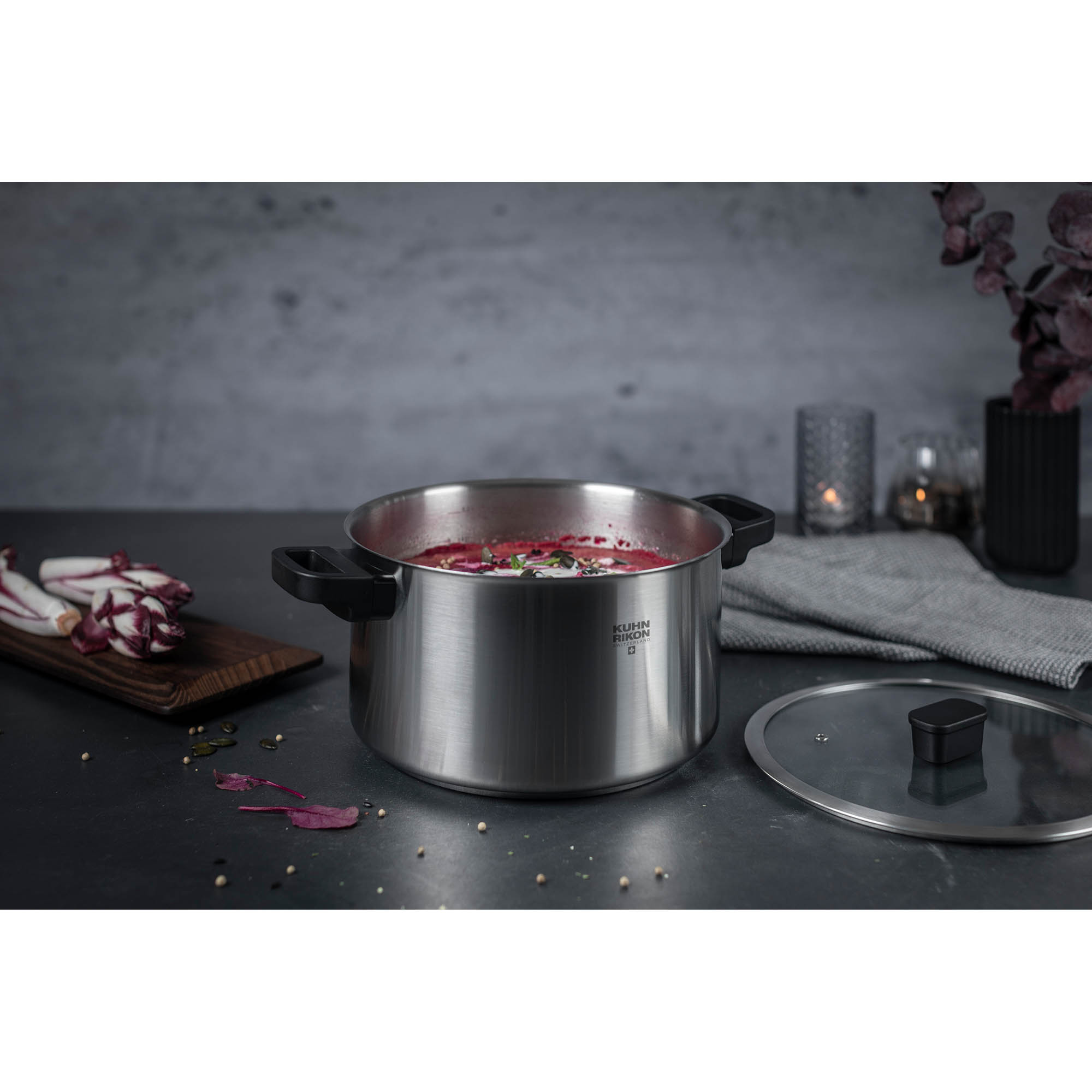 KUHN RIKON cooking pot LOCARNO 24 cm 6.0 litres with glass lid
