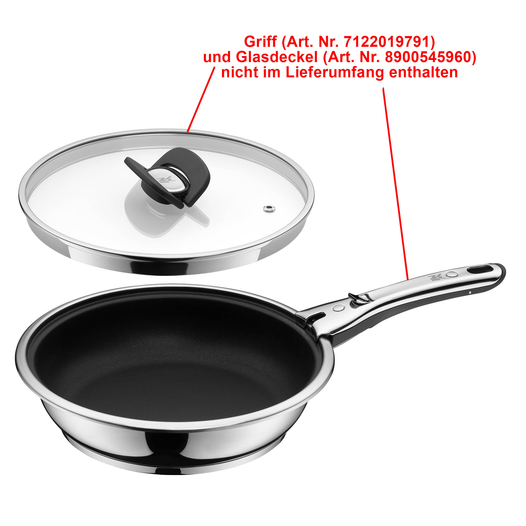 WMF Serie CLICK & SERVE Bratpfanne Edelstahl antihaftbeschichtet 24 cm INDUKTION