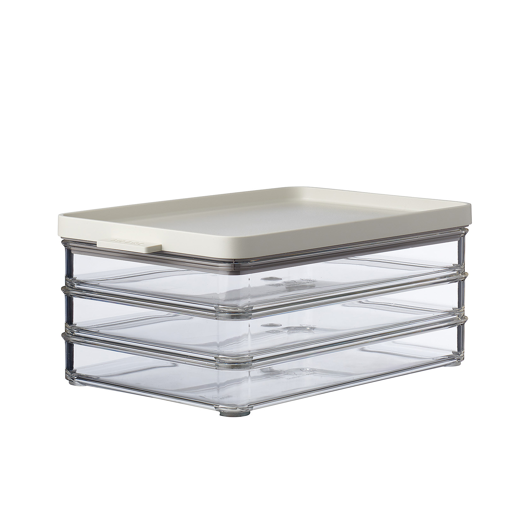 MEPAL Vorratsdose OMNIA Aufschnittdose 3 x 0,5 Liter transparent Deckel nordic white