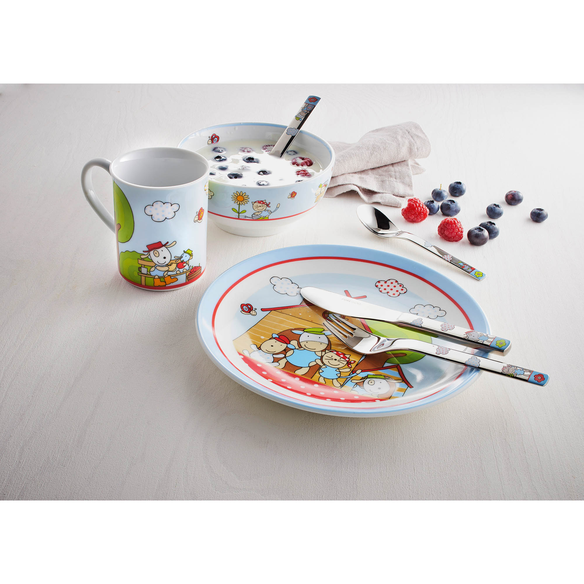 PURESIGNS Kinderbesteck ONE Ferme Set 7-teilig