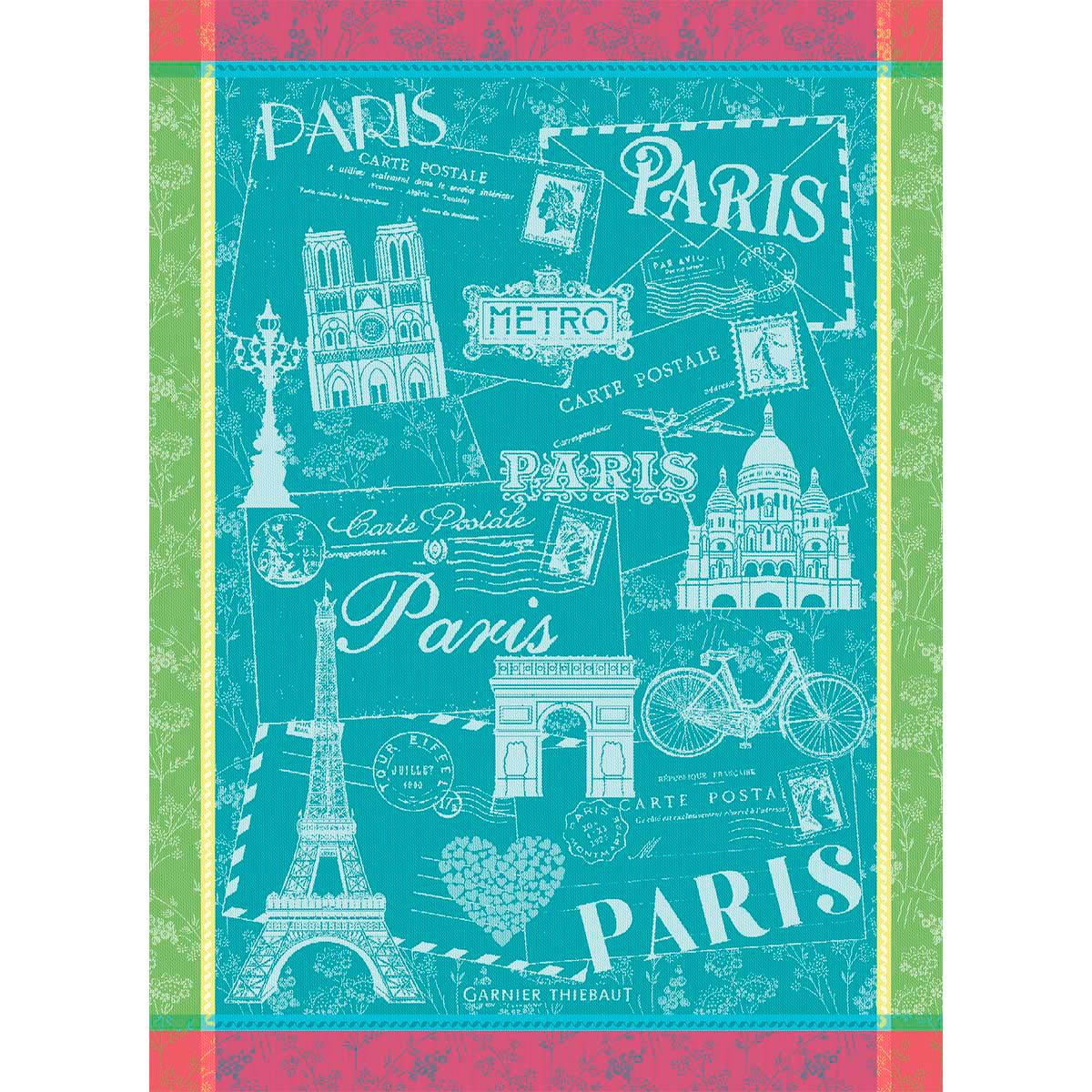 GARNIER-THIEBAUT Geschirrtuch CARTE DE PARIS 56 x 78 cm 100% Baumwolle