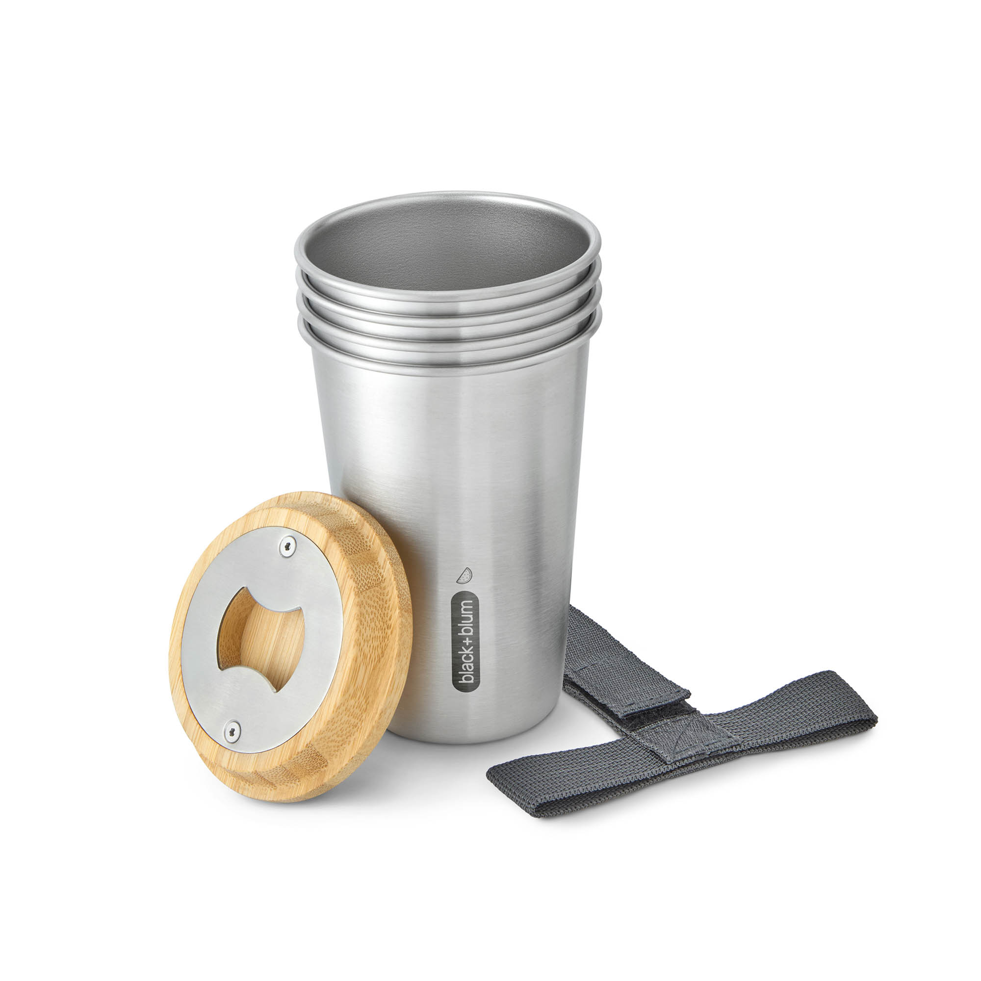 BLACK+BLUM Set 4 Edelstahl-Becher 0,5 Liter für Camping, Picknick