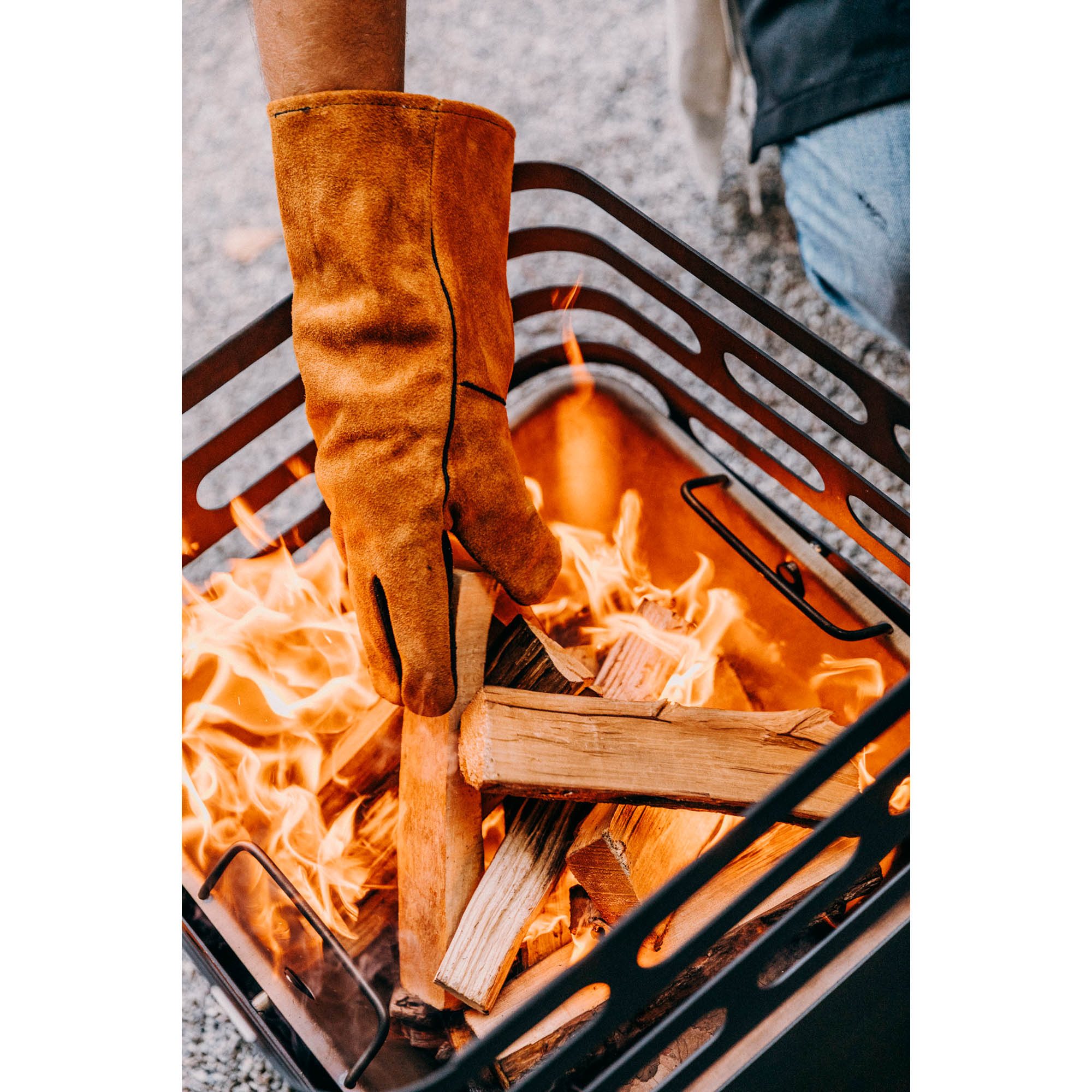 HÖFATS Feuerhandschuhe Grillhandschuhe Kaminhandschuhe hochwertiges Naturleder