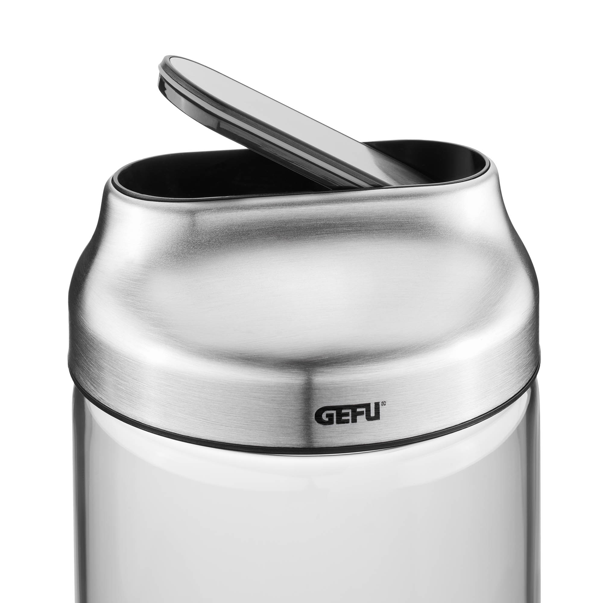 GEFU KIPPO storage jar 0.4 litre borosilicate glass with tilting lid