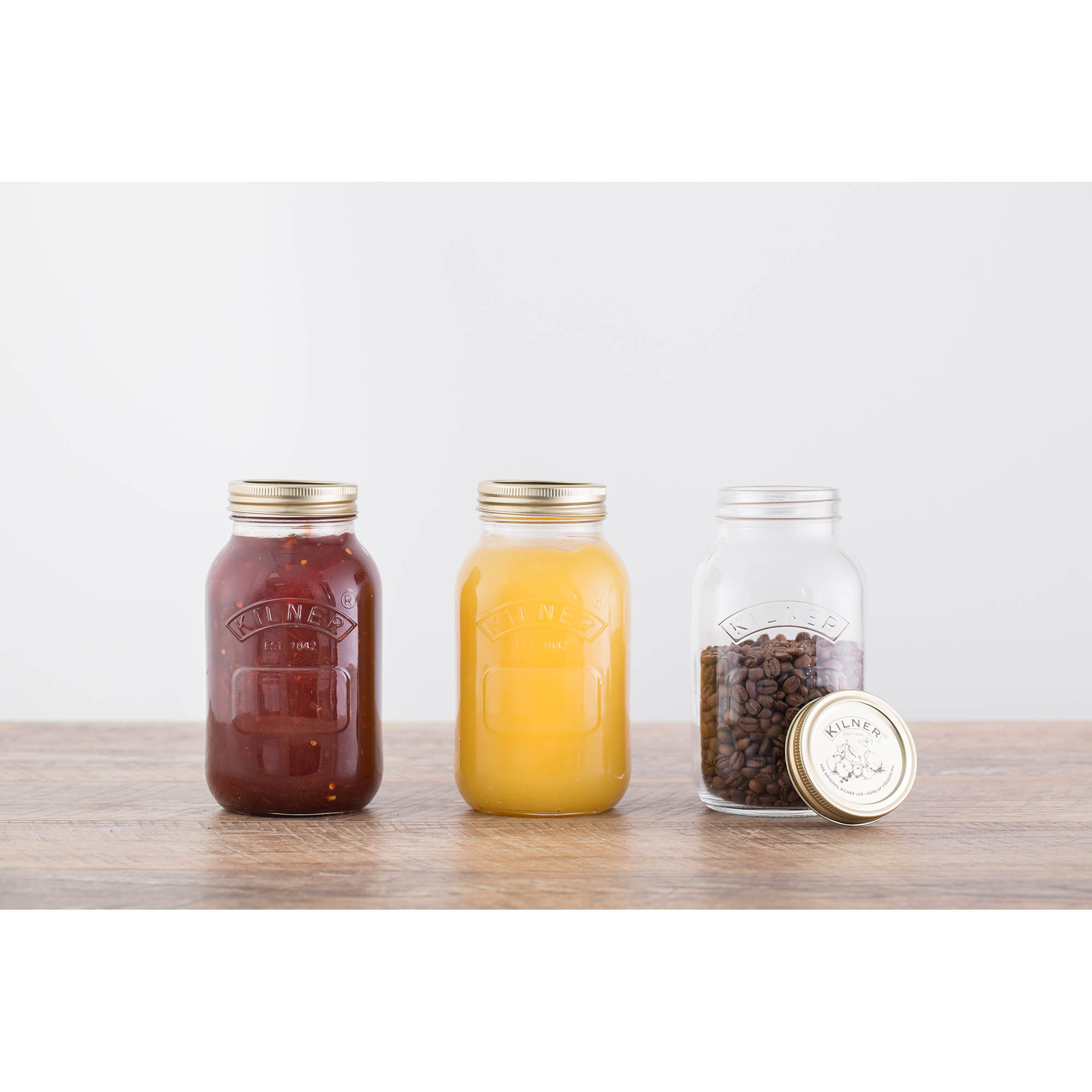 KILNER Einmachglas mit Schraubdeckel 1 Liter Vorratsglas