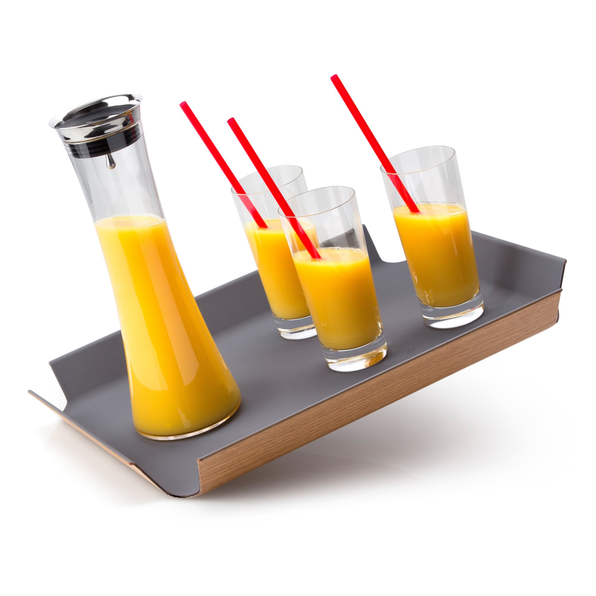 CONTINENTA rutschfestes Tablett 45 x 34 cm schwarz metallic