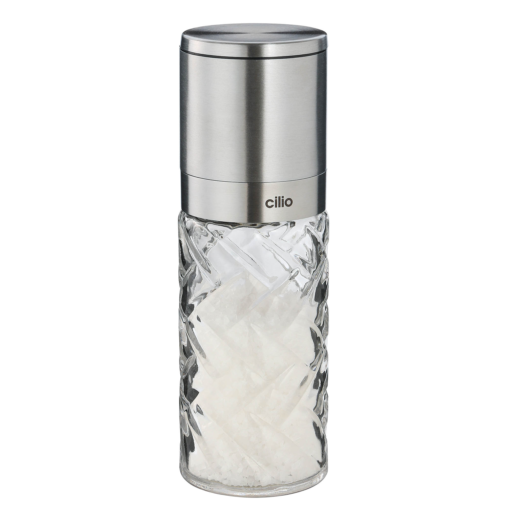 CILIO salt mill / pepper mill CRISTALLO 16 cm glass / stainless steel