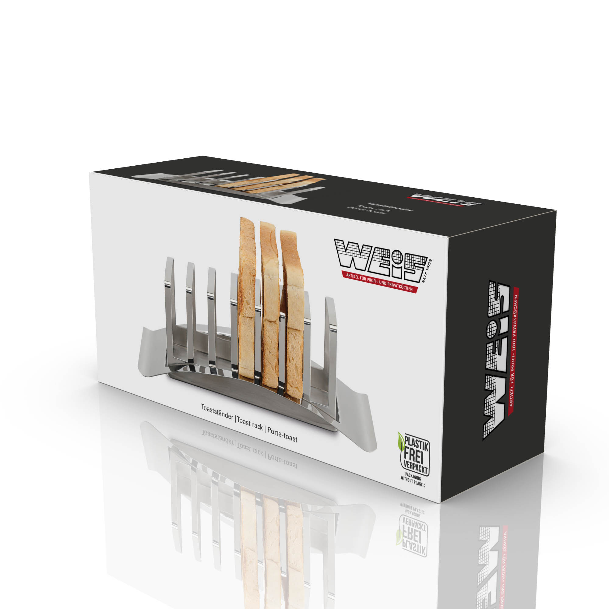 WEIS Toastständer Toasthalter aus Edelstahl mit Krümelauffangschale