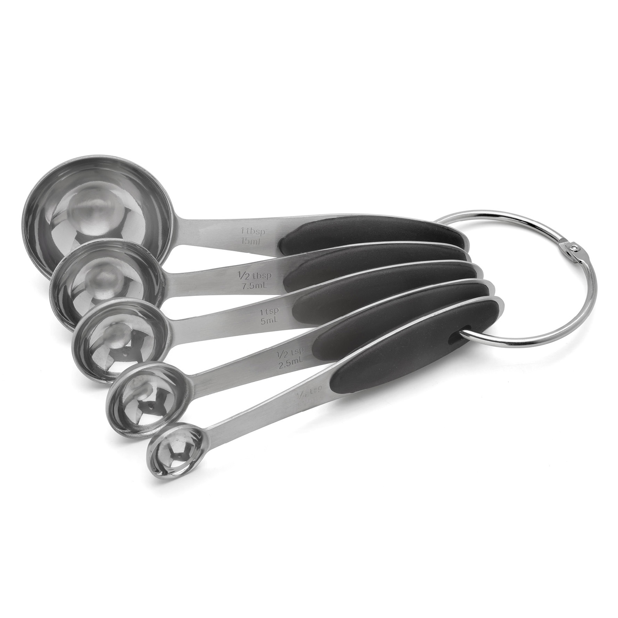 WEIS Messlöffel-Set 5-teilig Edelstahl mit Silkon-Griffen