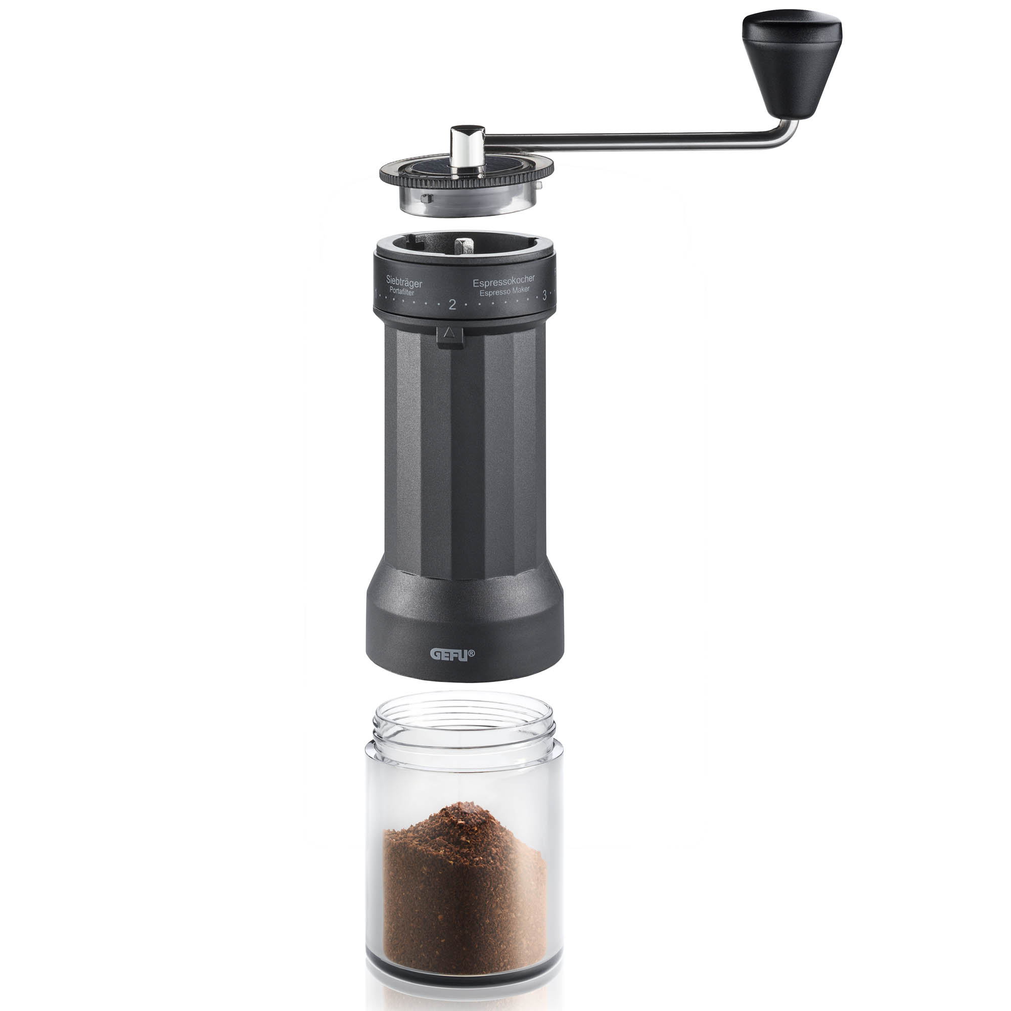 GEFU Kaffeemühle LOCO mit 6 Mahlstufen auch für Espresso
