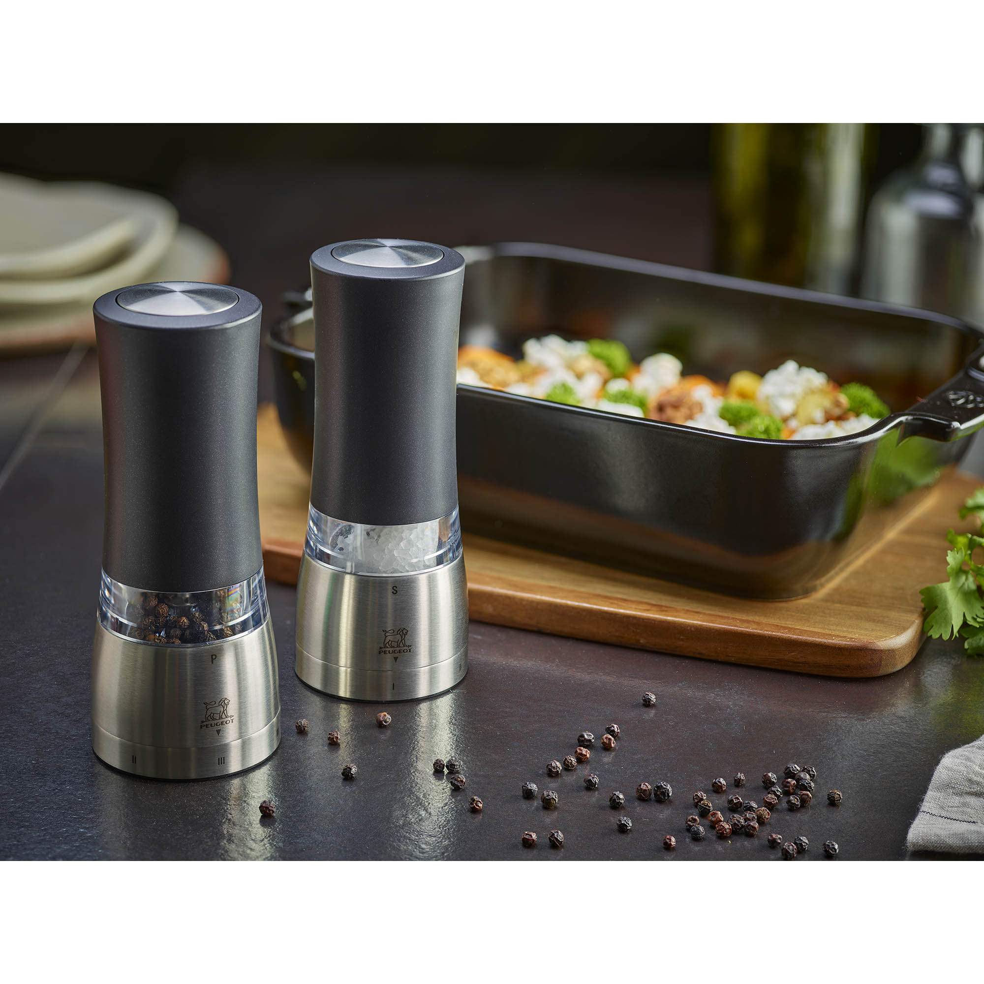 PEUGEOT Set Salz- und Pfeffermühle DAMAN ELECTRIC 16 cm U'Select Z schwarz
