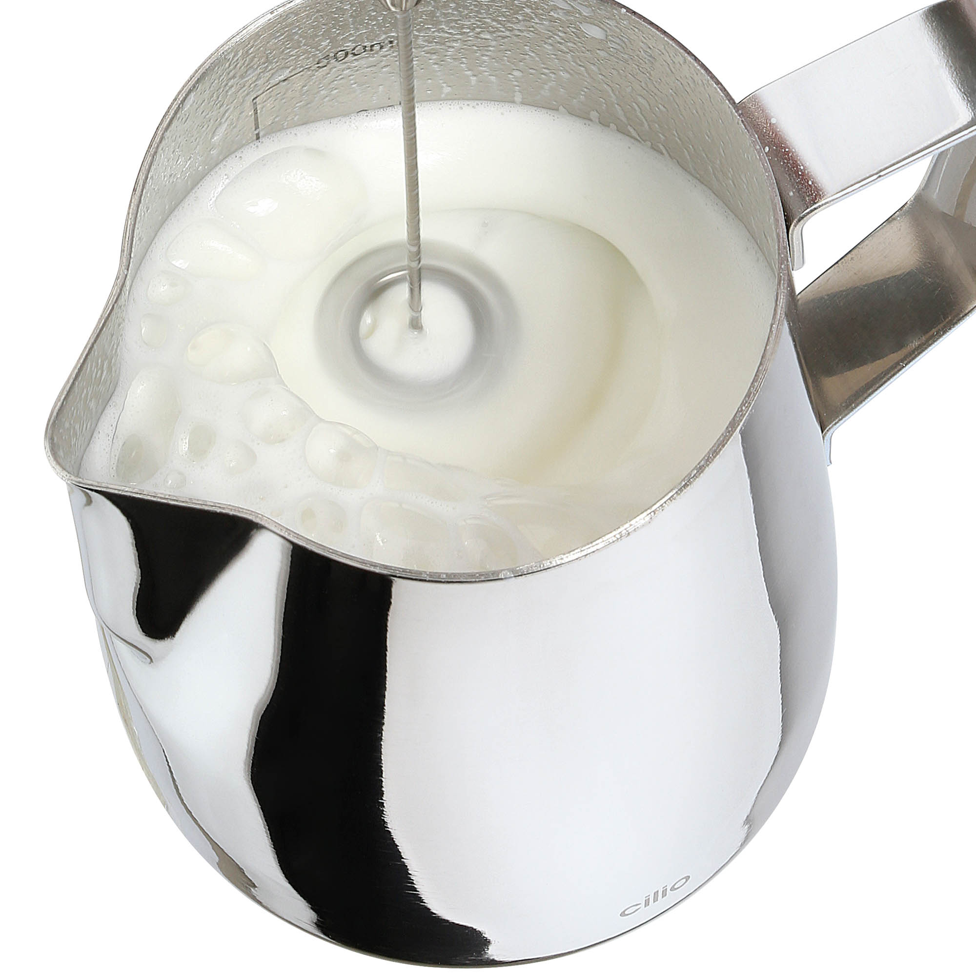CILIO Milchaufschäumer BARISTA aus Edelstahl mit Ständer