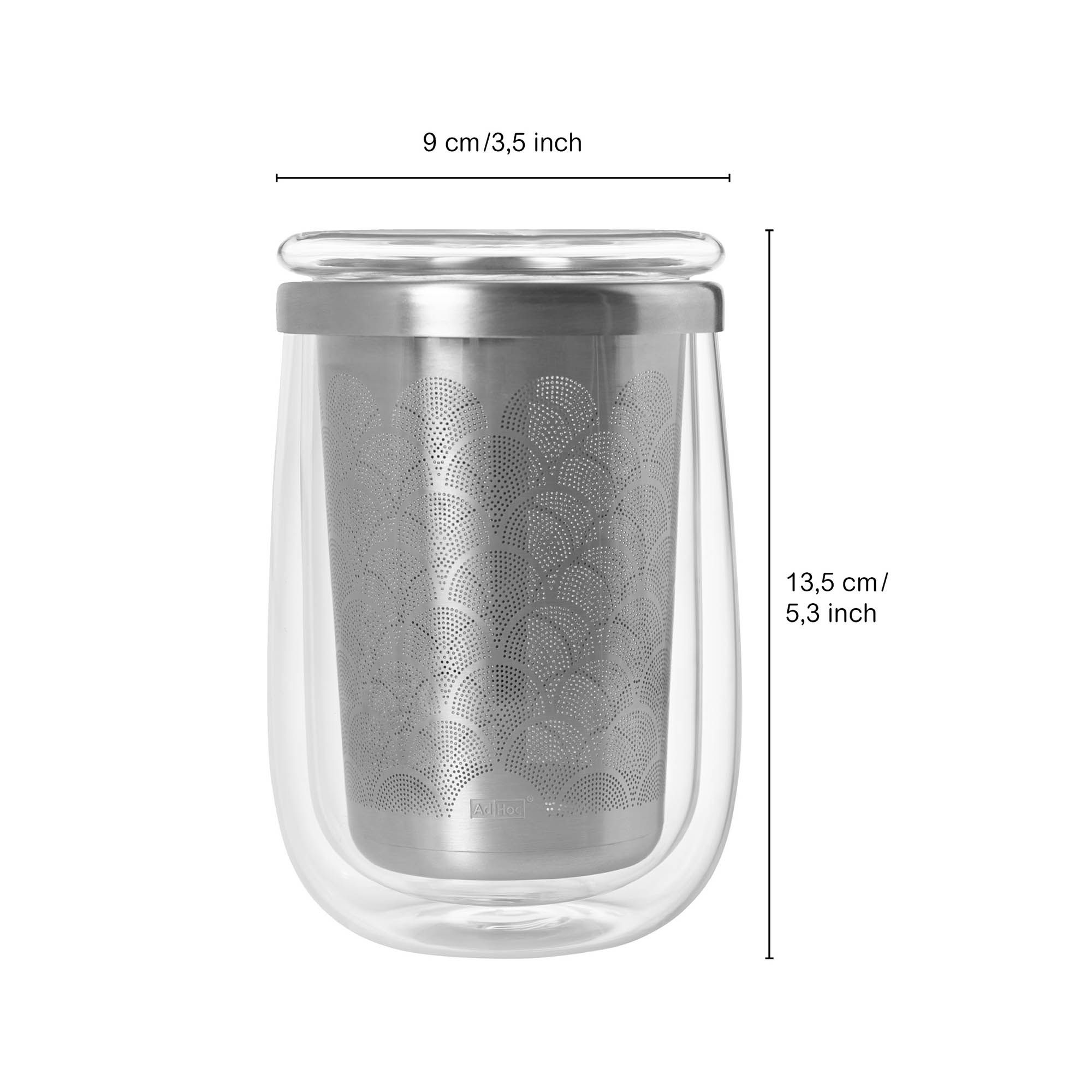 AdHoc Doppelwandiges Teeglas FUSION aus Borosilikatglas 0,4 Liter