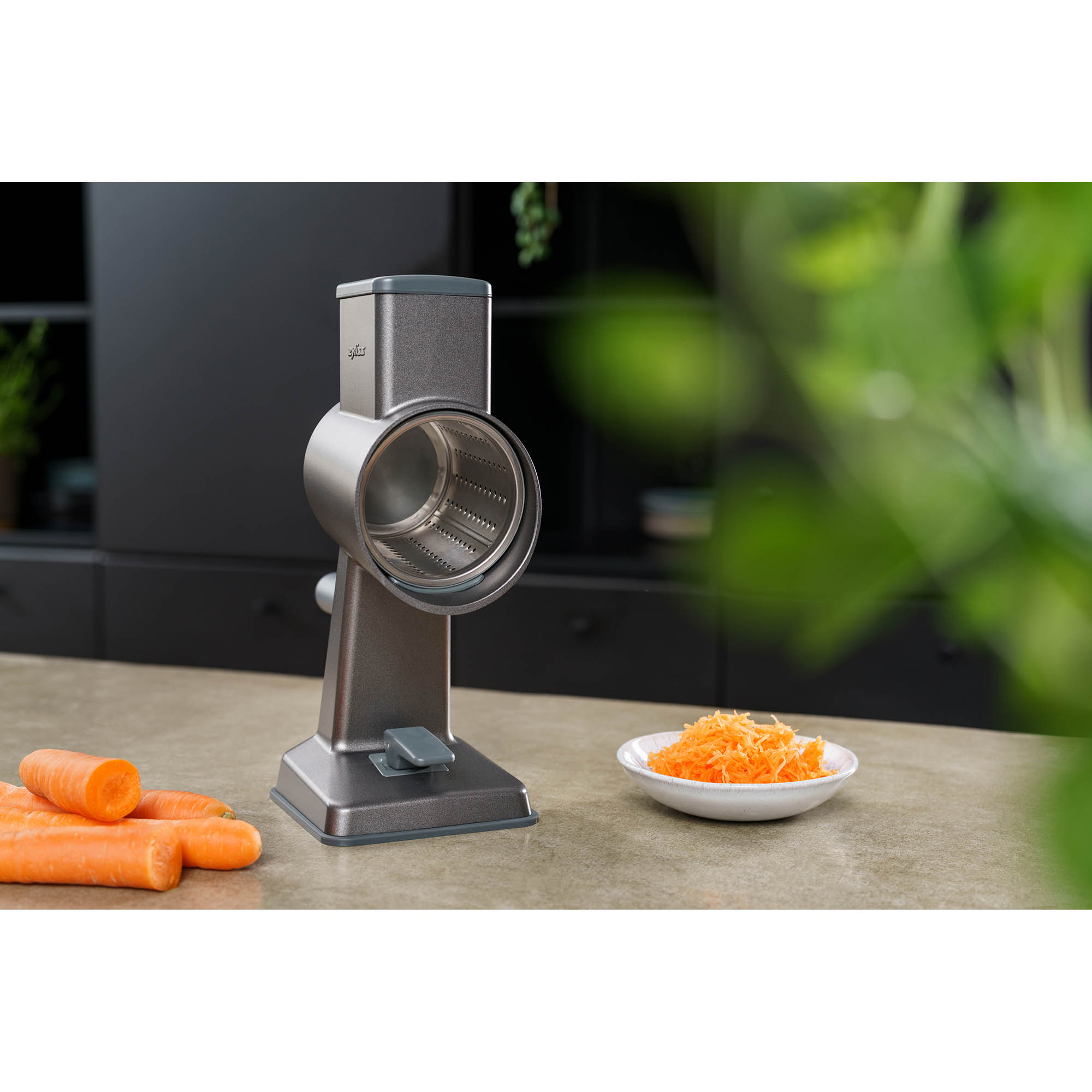 ZYLISS Alu-Trommelreibe GOURMET mit 3 Reibe- und Schneidtrommeln