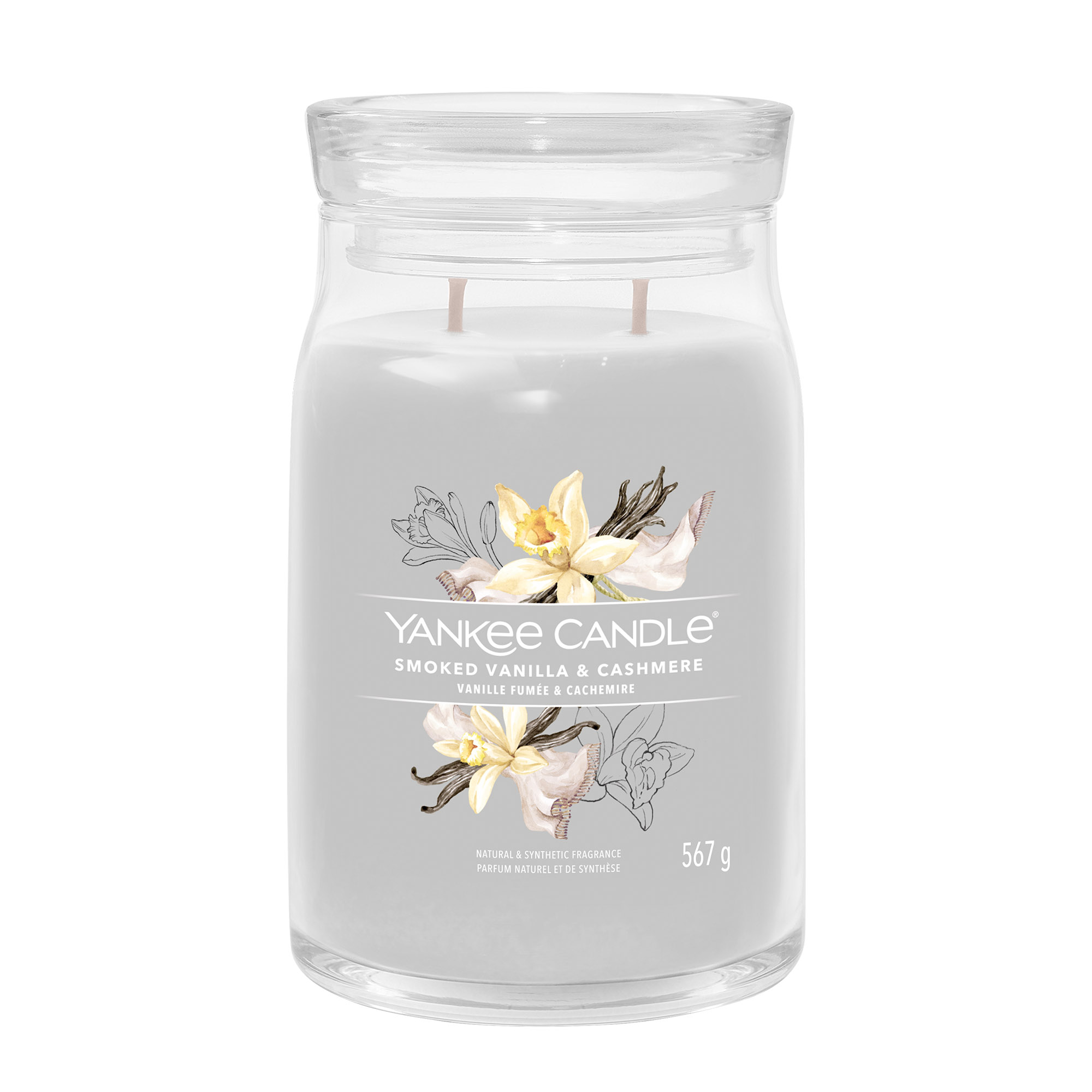 YANKEE CANDLE Große Signature Kerze SMOKED VANILLA & CASHMERE 567 g Duftkerze