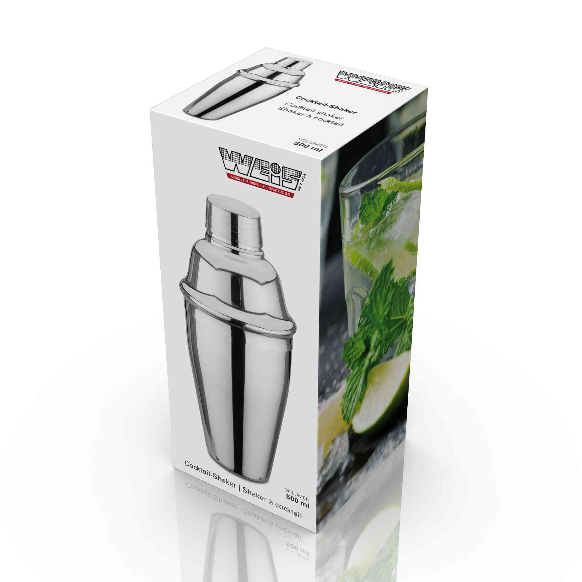 WEIS Cocktail-Shaker aus Edelstahl 0,5 Liter