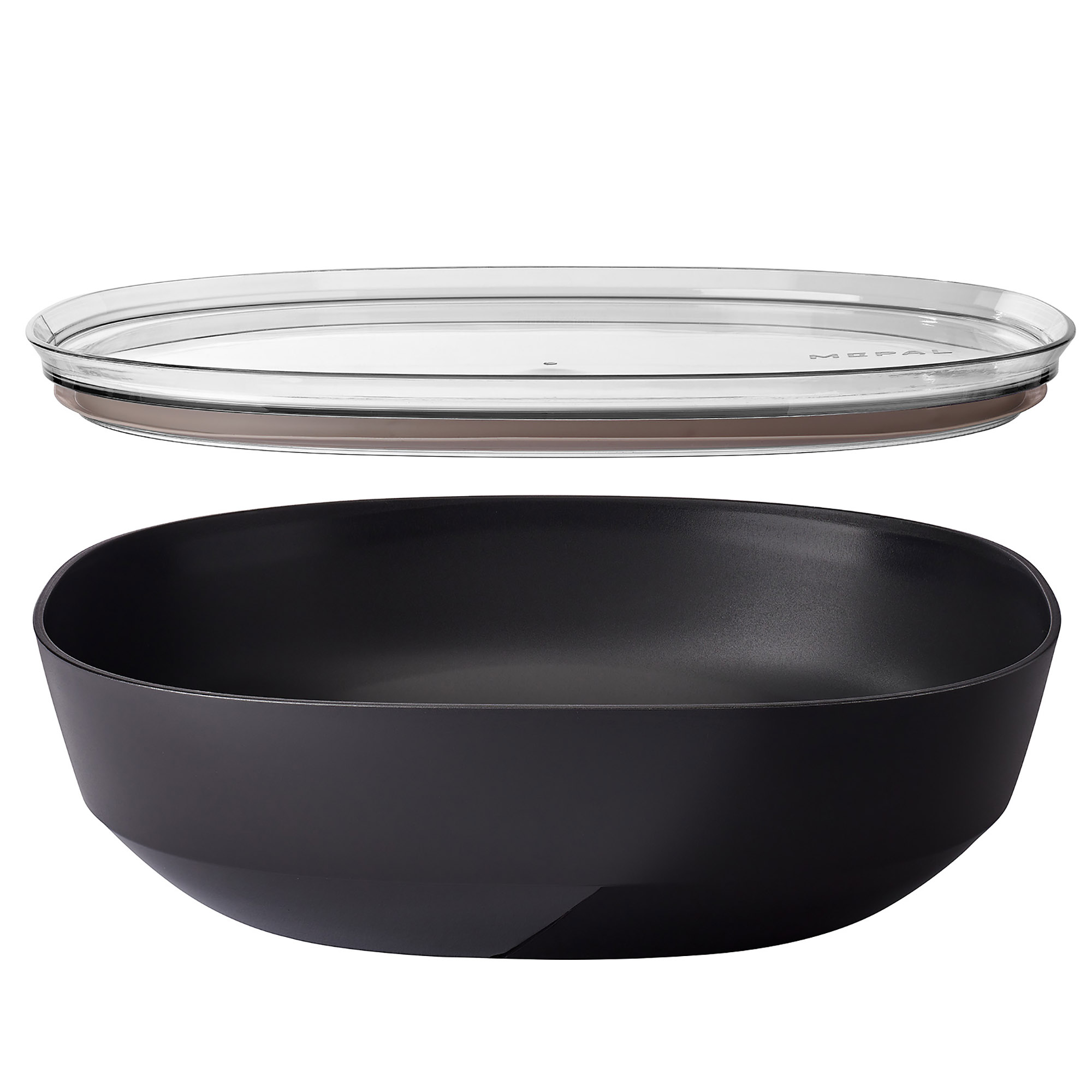 MEPAL Servierschale mit Deckel Salatschüssel SILUETA 4 Liter nordic black