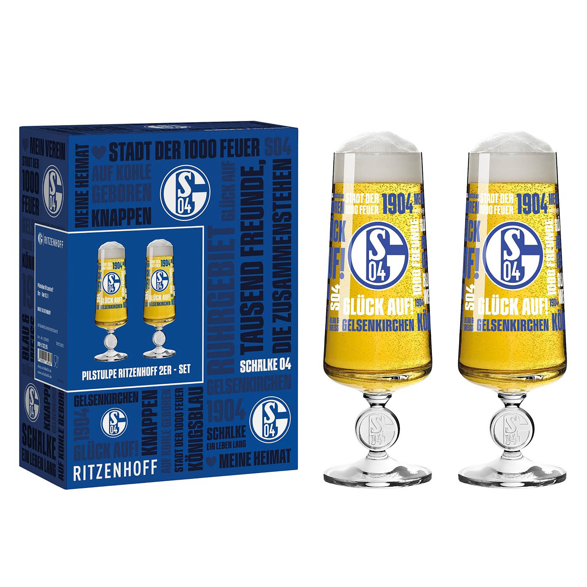 RITZENHOFF Bierglas FC SCHALKE 04 Stielglas Set mit 2 Stück à 368 ml