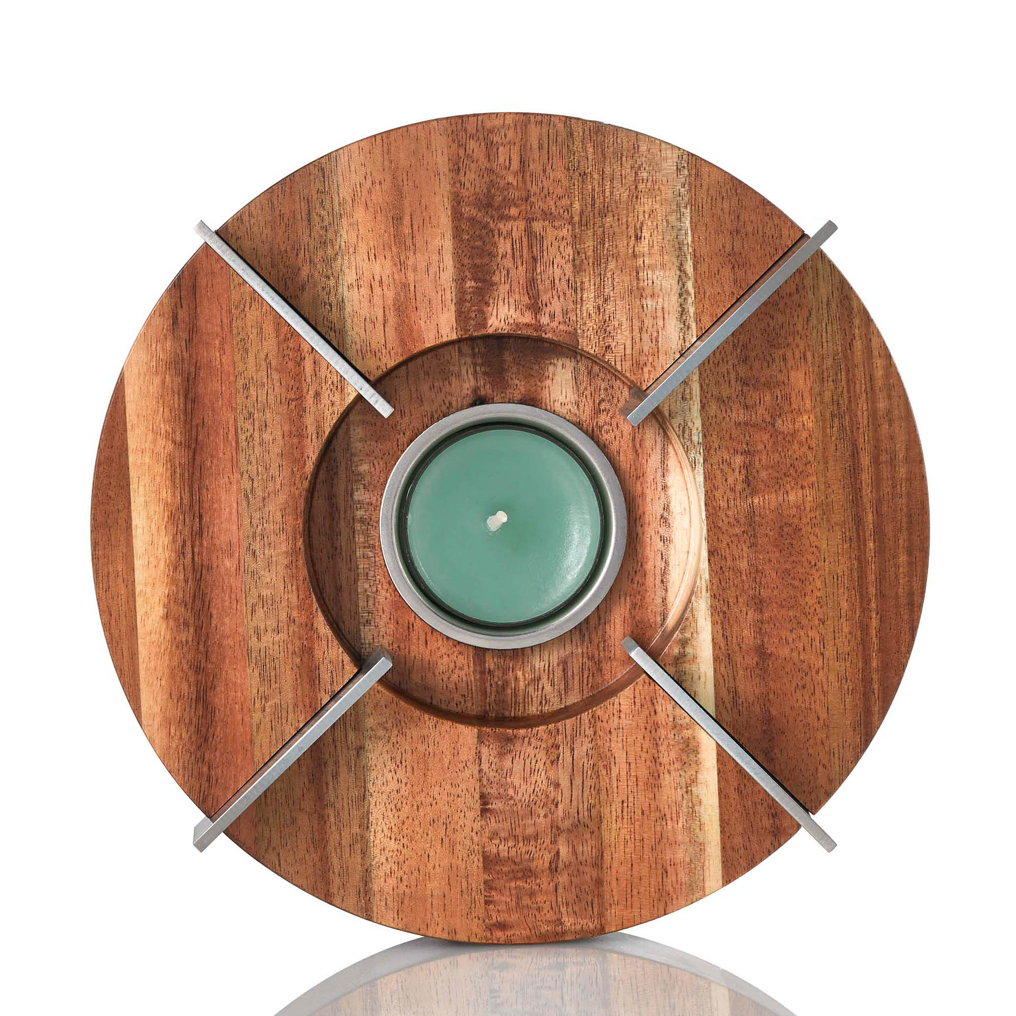 AdHoc Stövchen und Speisenwärmer TUTO 16 cm aus Akazienholz und Edelstahl