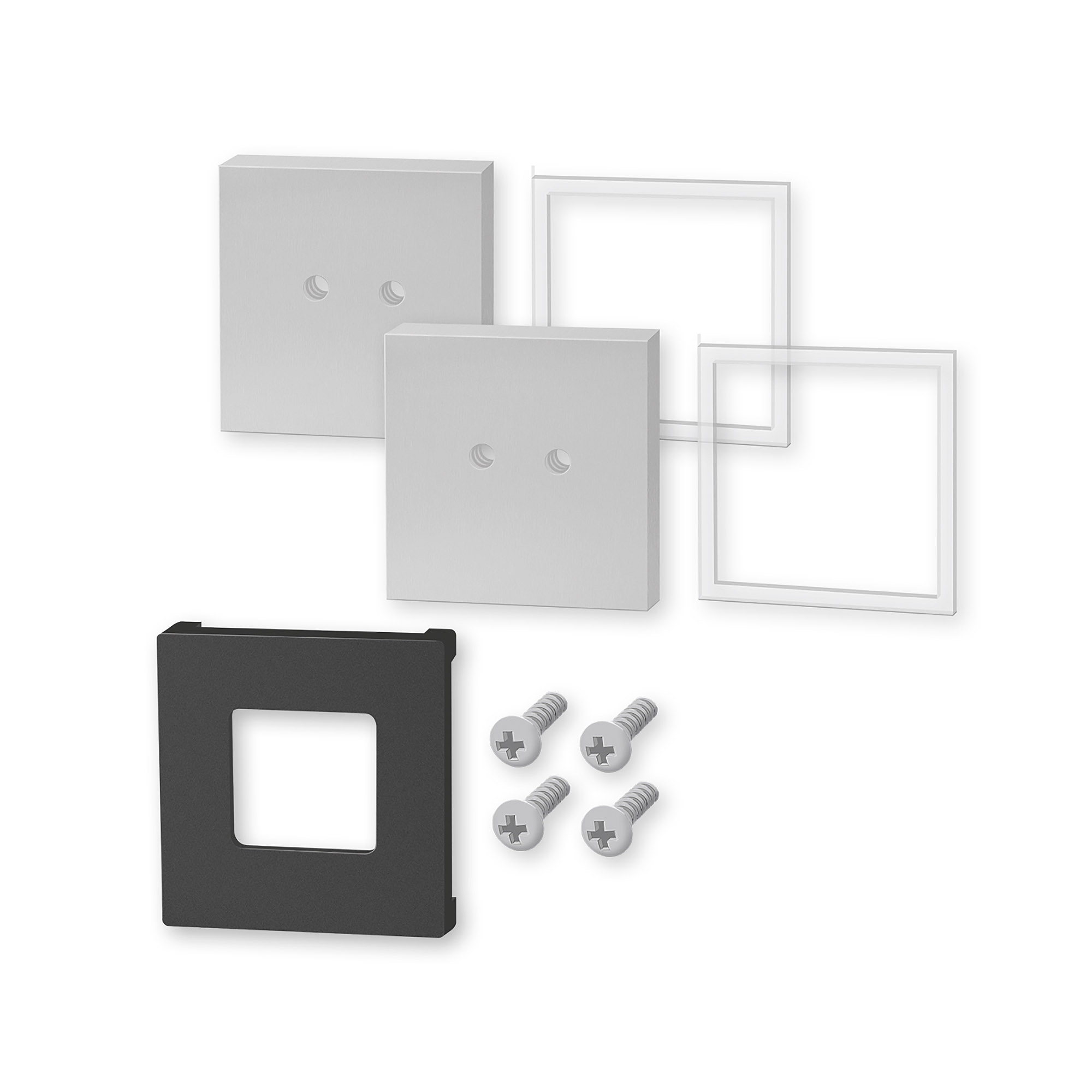 ZACK Wandhalterung für Klebemontage CARVO Set mit 2 Stück Edelstahl mattiert