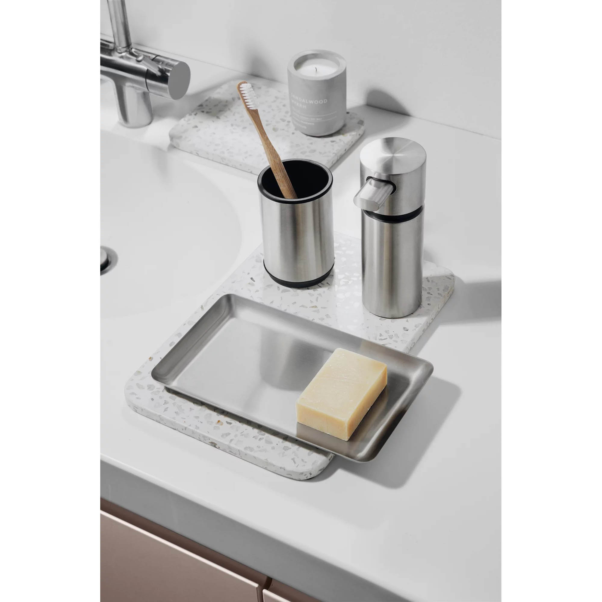 BLOMUS Tablett BASIC aus Edelstahl mattiert 10 x 17 cm