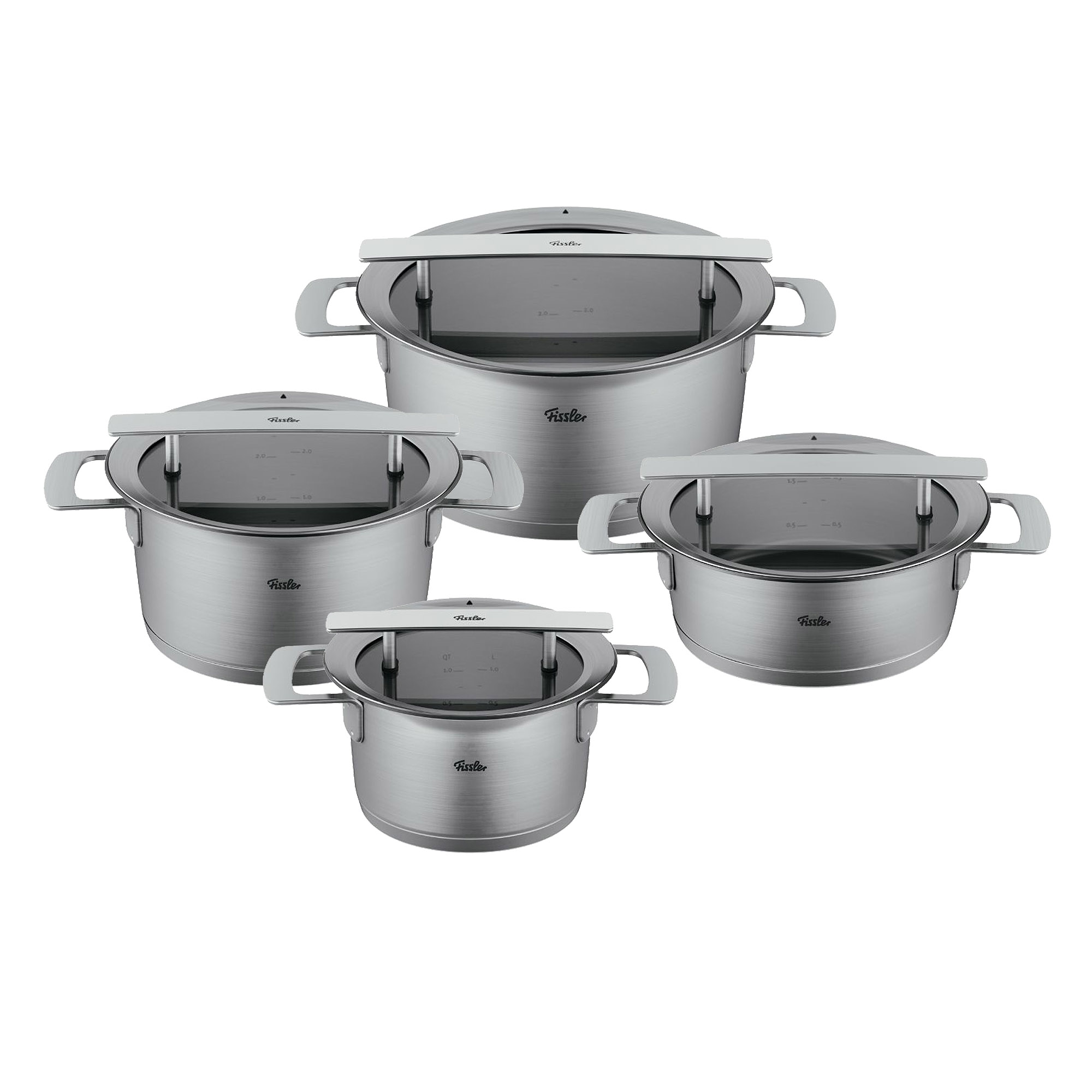 FISSLER Phi Collection Topfset 4-teilig mit Glasdeckeln