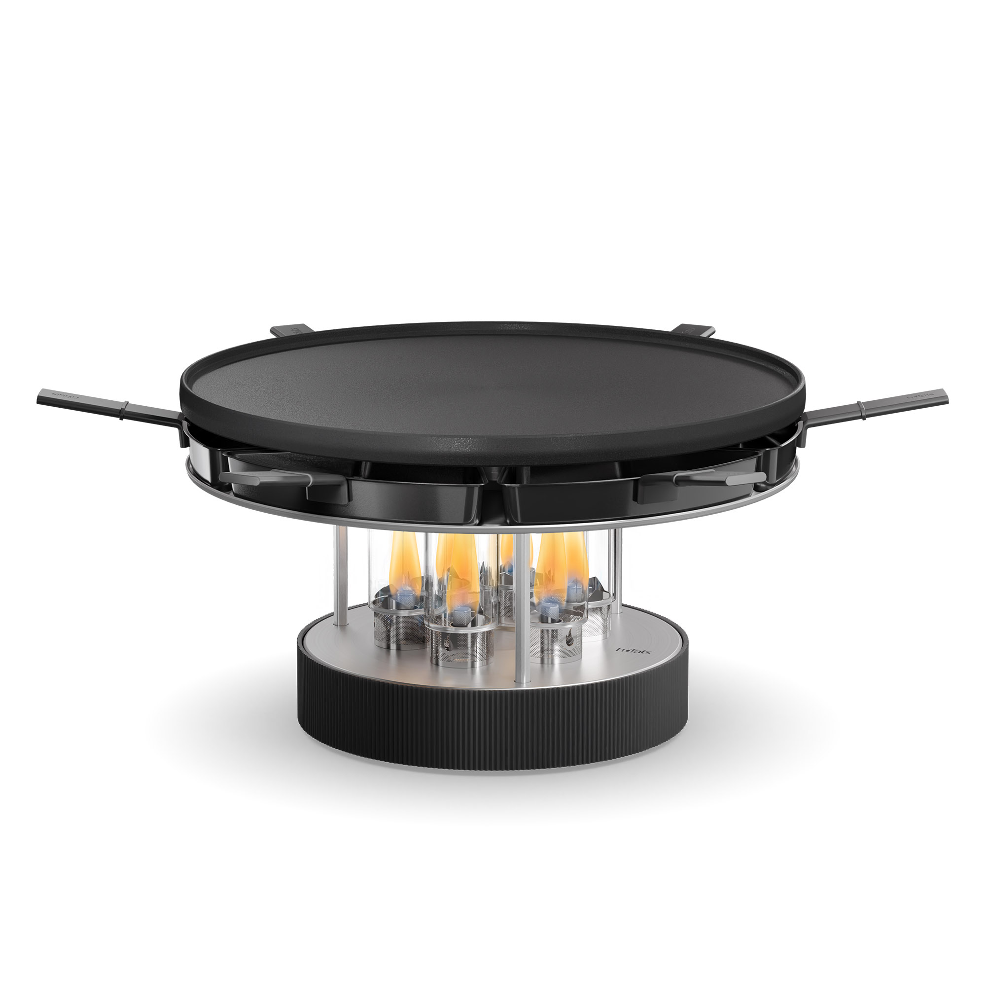 HÖFATS Tischgrill CIRCLE 35 PRO mit Plancha 35 cm und 6 Raclette-Pfännchen