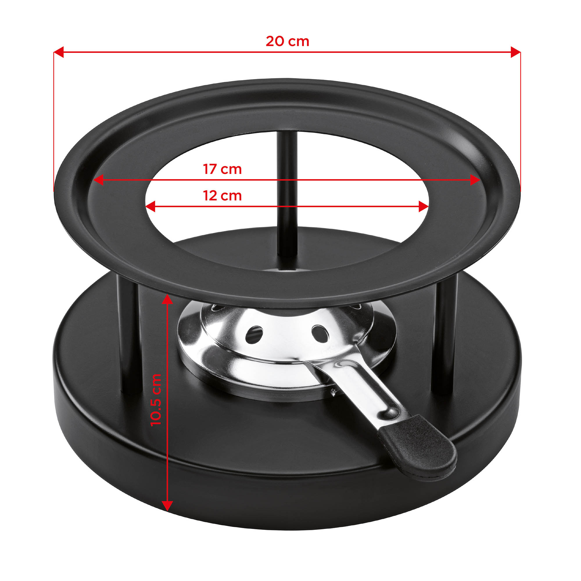 KUHN RIKON Rechaud SIMPLE 20 cm schwarz beschichtet mit Pastenbrenner