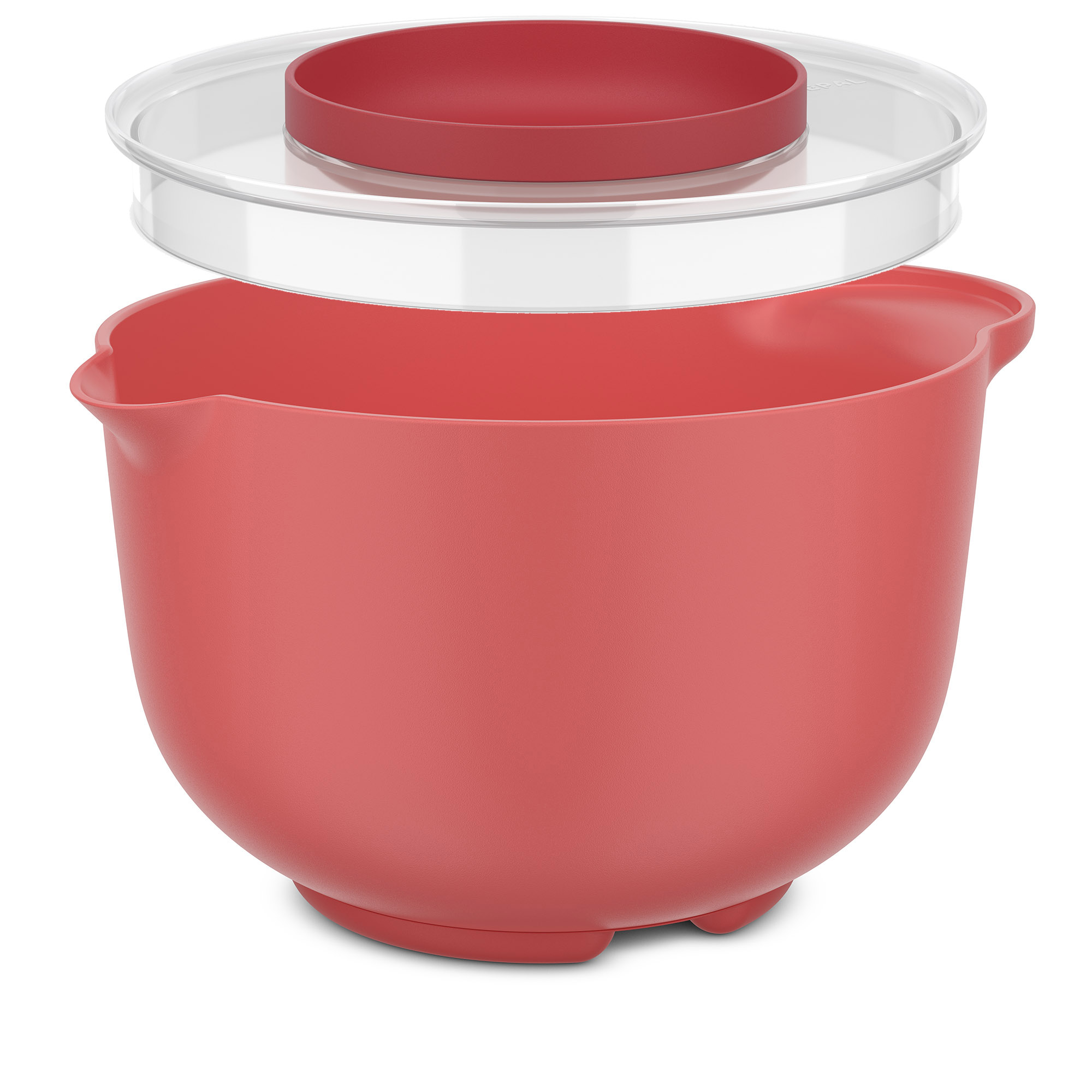 MEPAL Rührschüssel CHEF IT 3,0 Liter coral (korallenrot) mit Spritzschutz-Deckel
