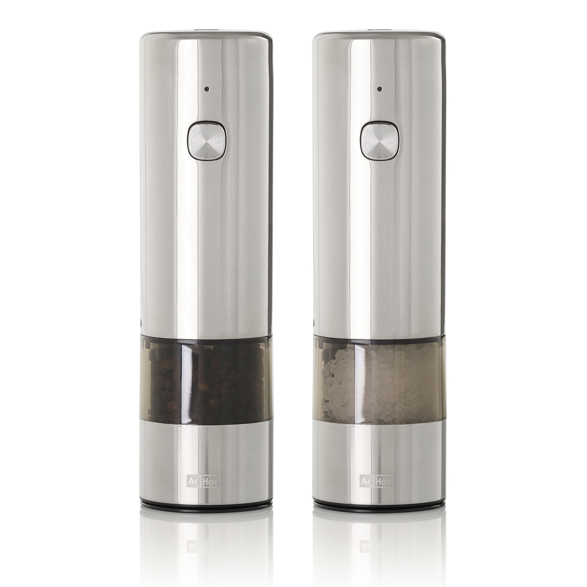 AdHoc Elektrische Pfeffermühle + Salzmühle i.MILL Edelstahl poliert 17 cm aufladbar