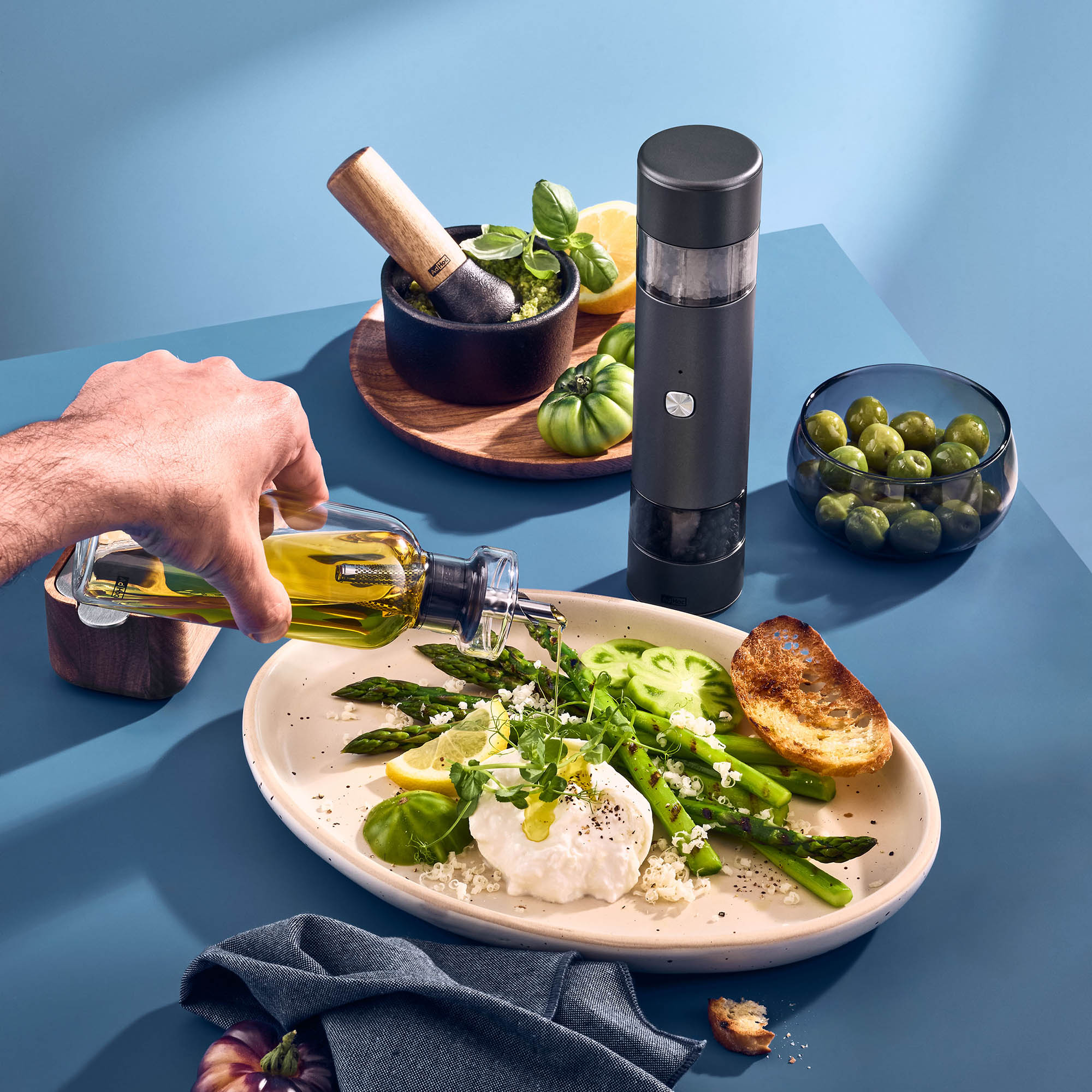 AdHoc Elektrische Pfeffer- / Salz-Doppelmühle i.MILL DUO 23,5 cm Edelstahl schwarz