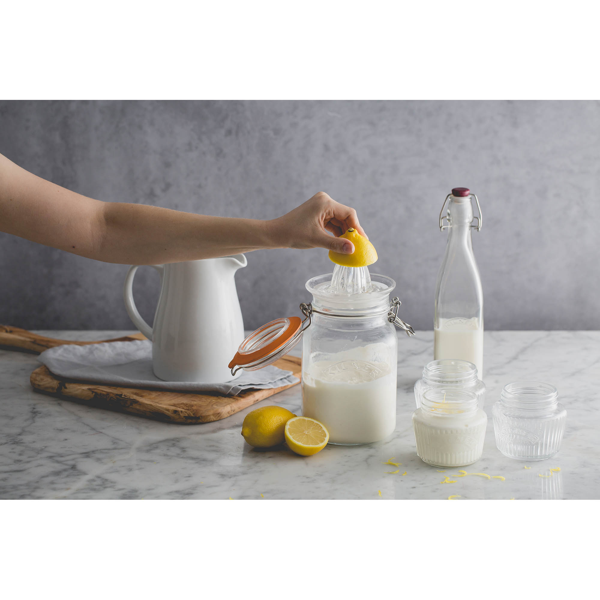 KILNER swing top jar square 1.5 litre storage jar preserving jar