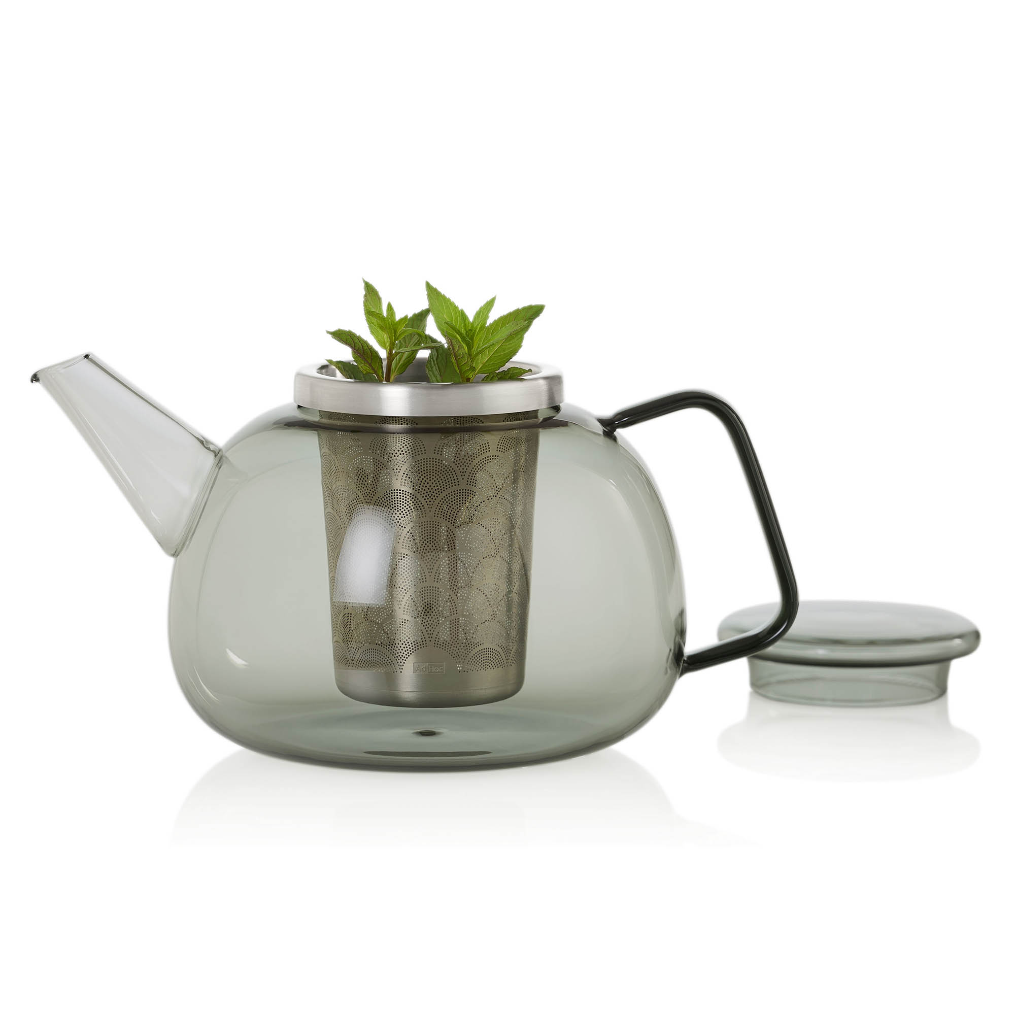 AdHoc YUNA GREY teapot made of borosilicate glass grey tinted 1.6 litres