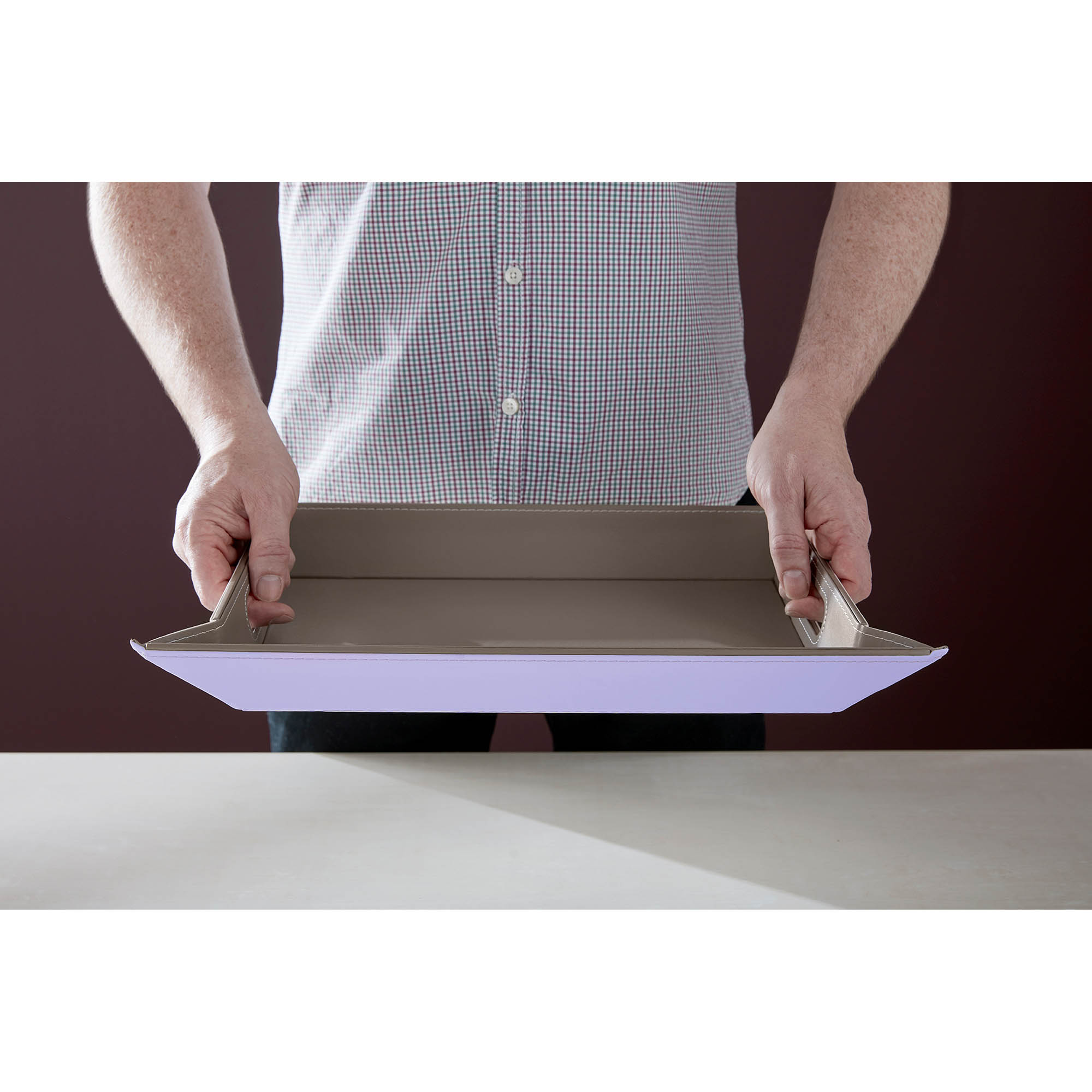 FREEFORM Wendetablett Tischset zweifarbig 55 x 41 cm Flieder / Grau