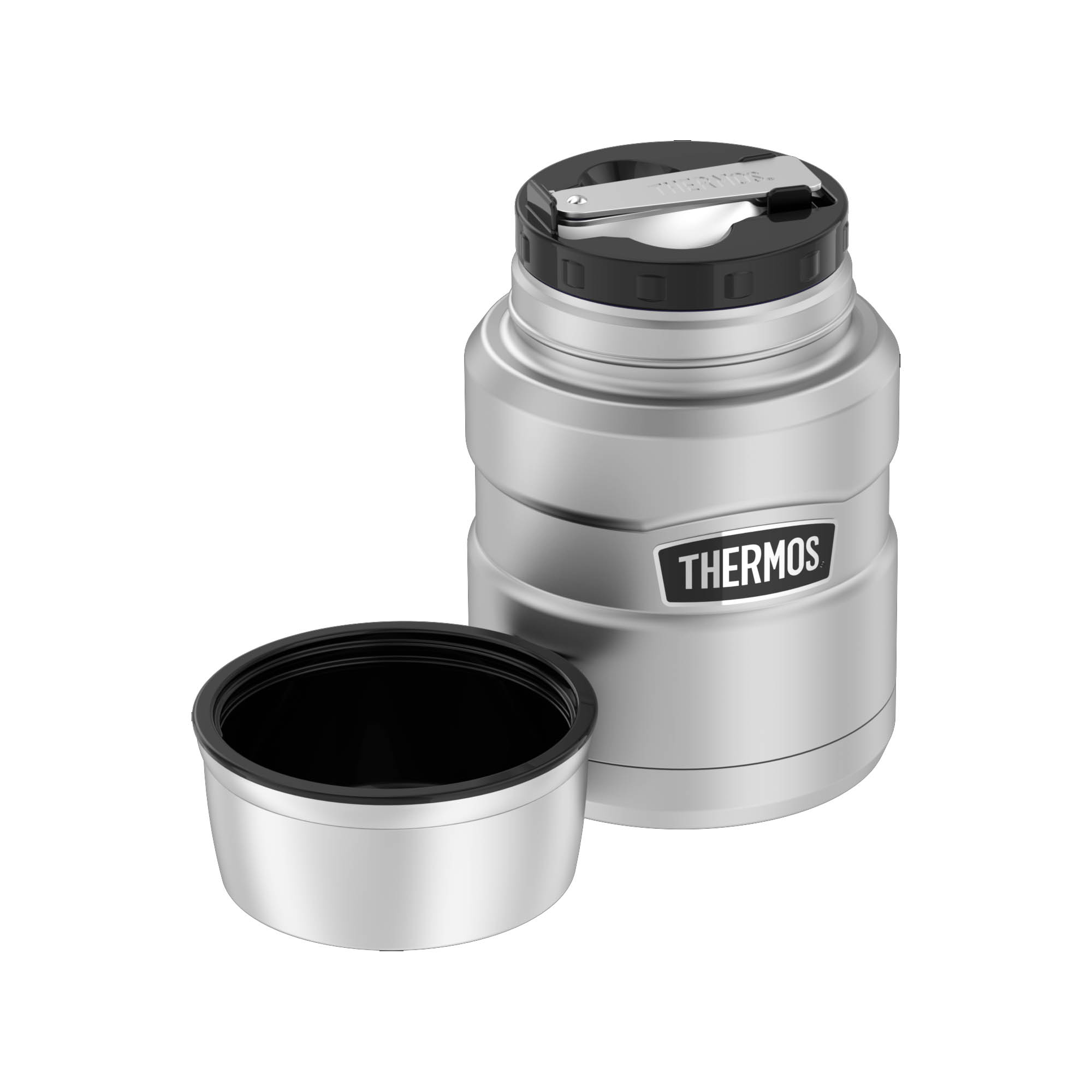 THERMOS STAINLESS KING FOOD JAR 0.47 L Insulated Food Container, Matt Stainless Steel, Double-Walled
