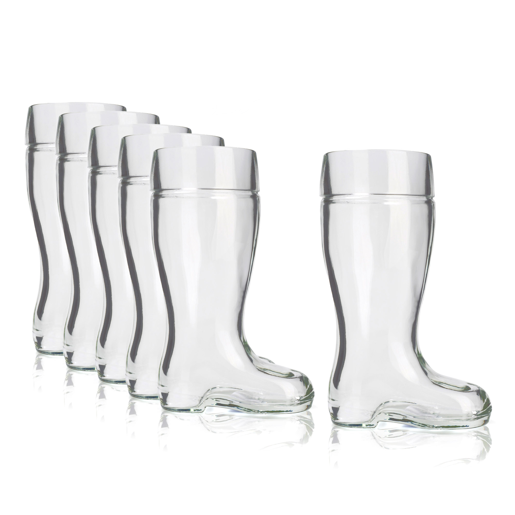 STÖLZLE LAUSITZ Bierglas Bierkrug BIERSTIEFEL 6 Stück geeicht 1,0 l Füllstrich