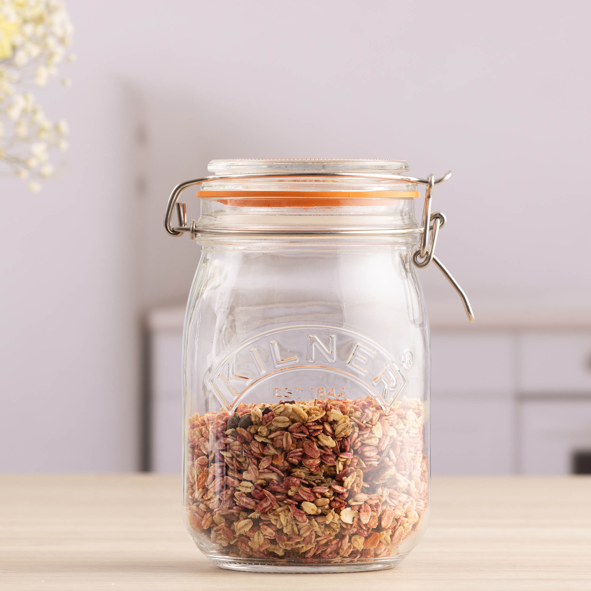 KILNER Bügelverschlussglas rund 1,0 Liter Vorratsglas Einmachglas