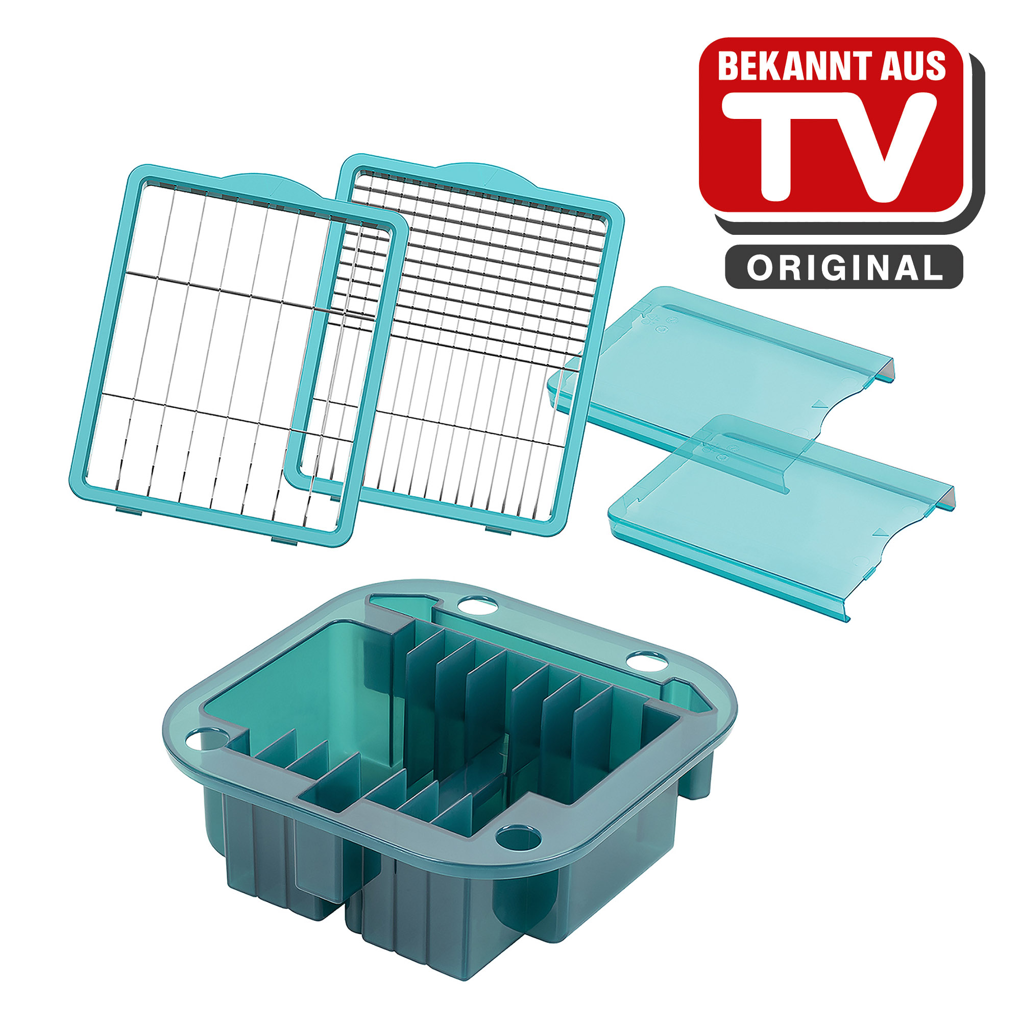 GENIUS Nicer Dicer Chef Professional Set 15-piece petrol including glass bowl