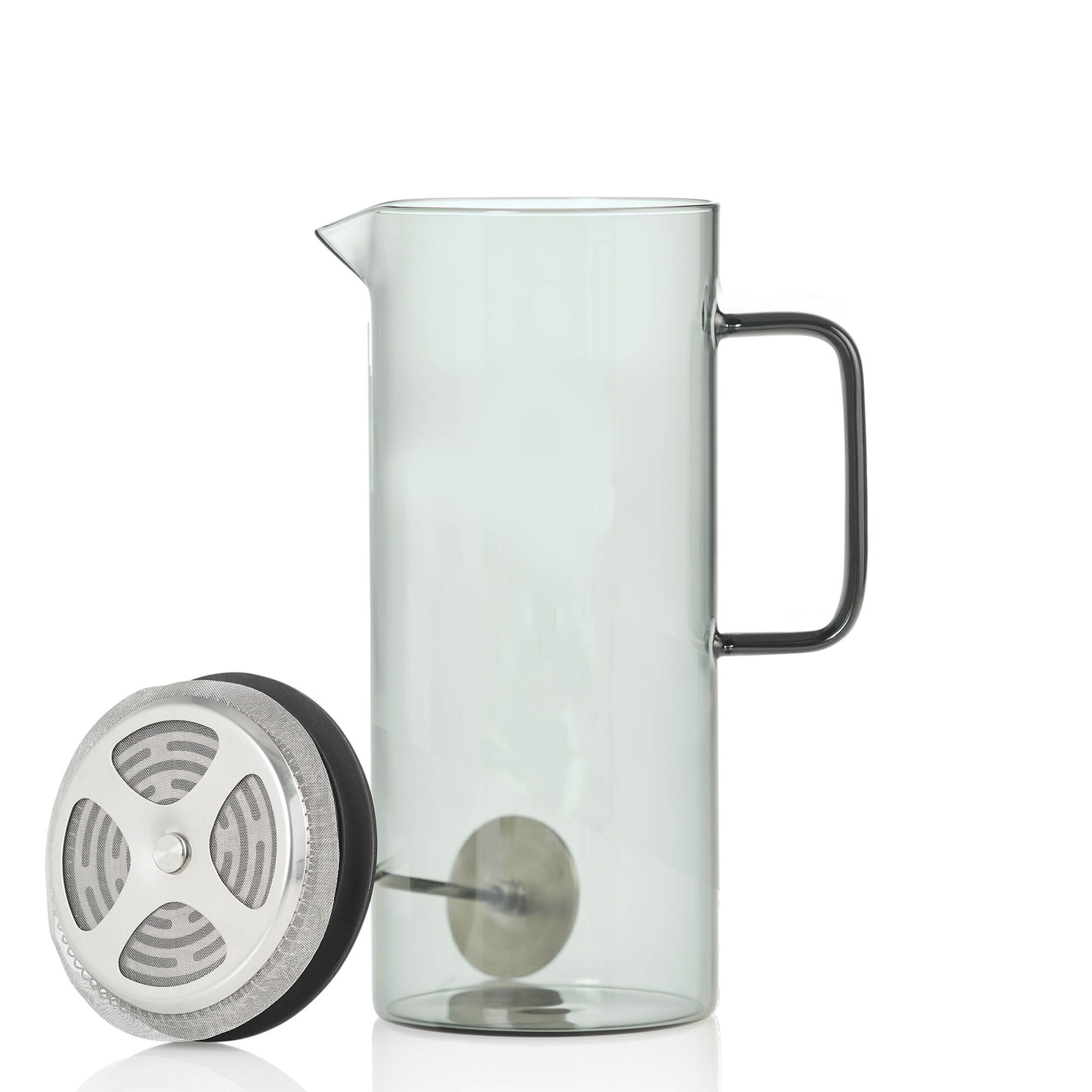 AdHoc French Press coffee maker IMPACT borosilicate glass grey 1.0 litre