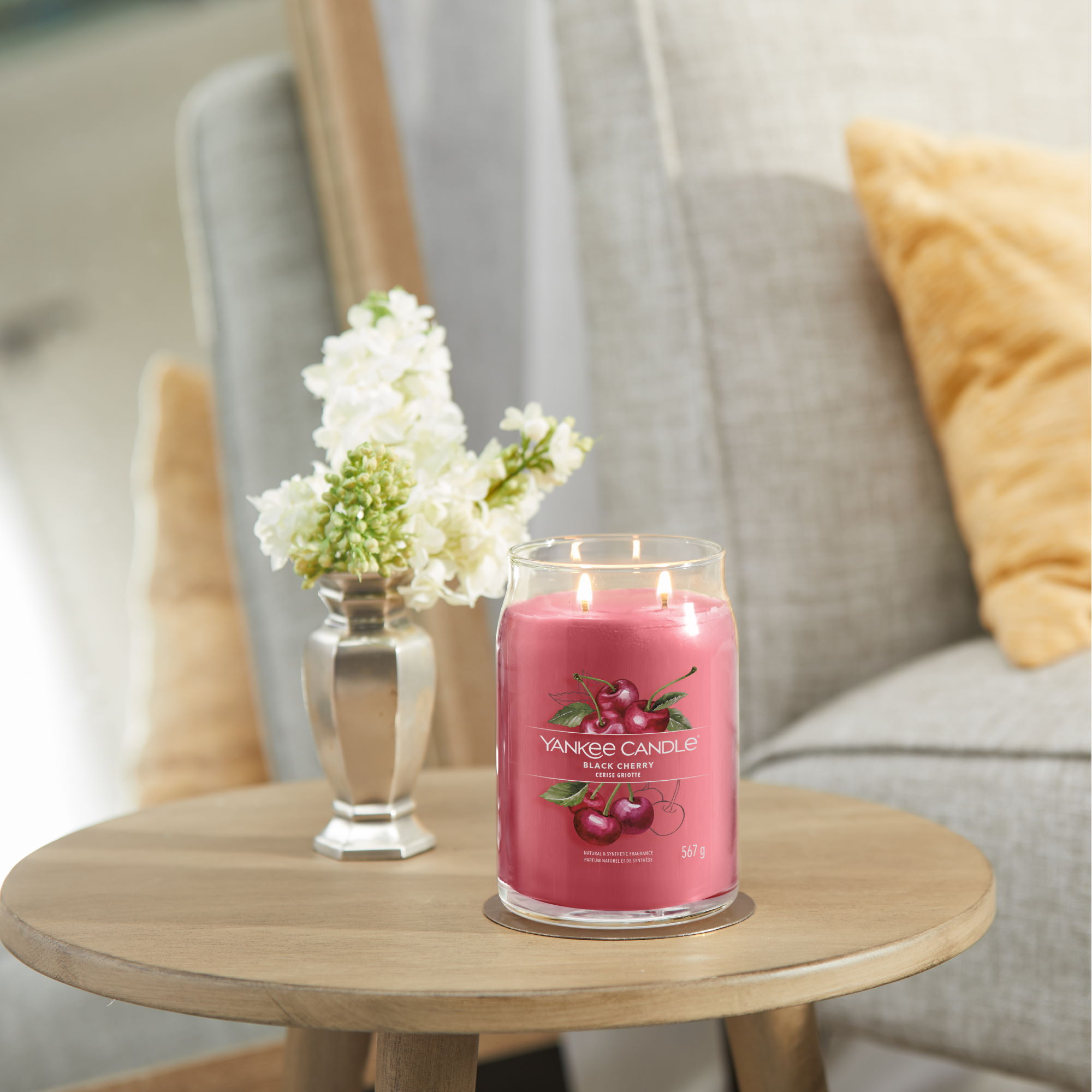 YANKEE CANDLE Große Signature Kerze BLACK CHERRY 567 g Duftkerze