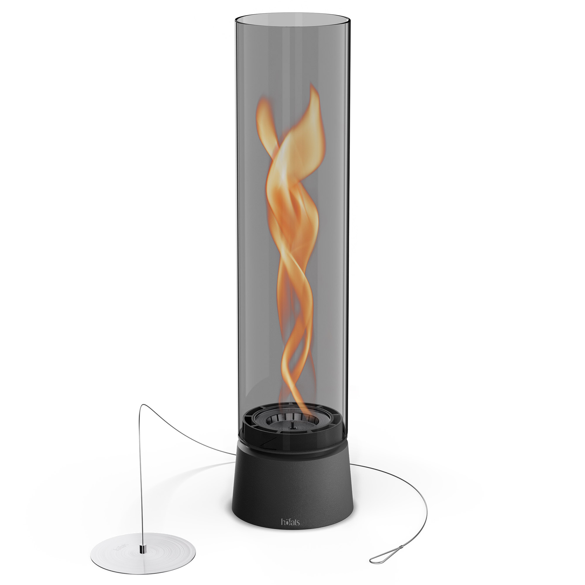 HÖFATS Tischfeuer SPIN air 1200 all black mit Bio-Burner Windlicht Tischkamin