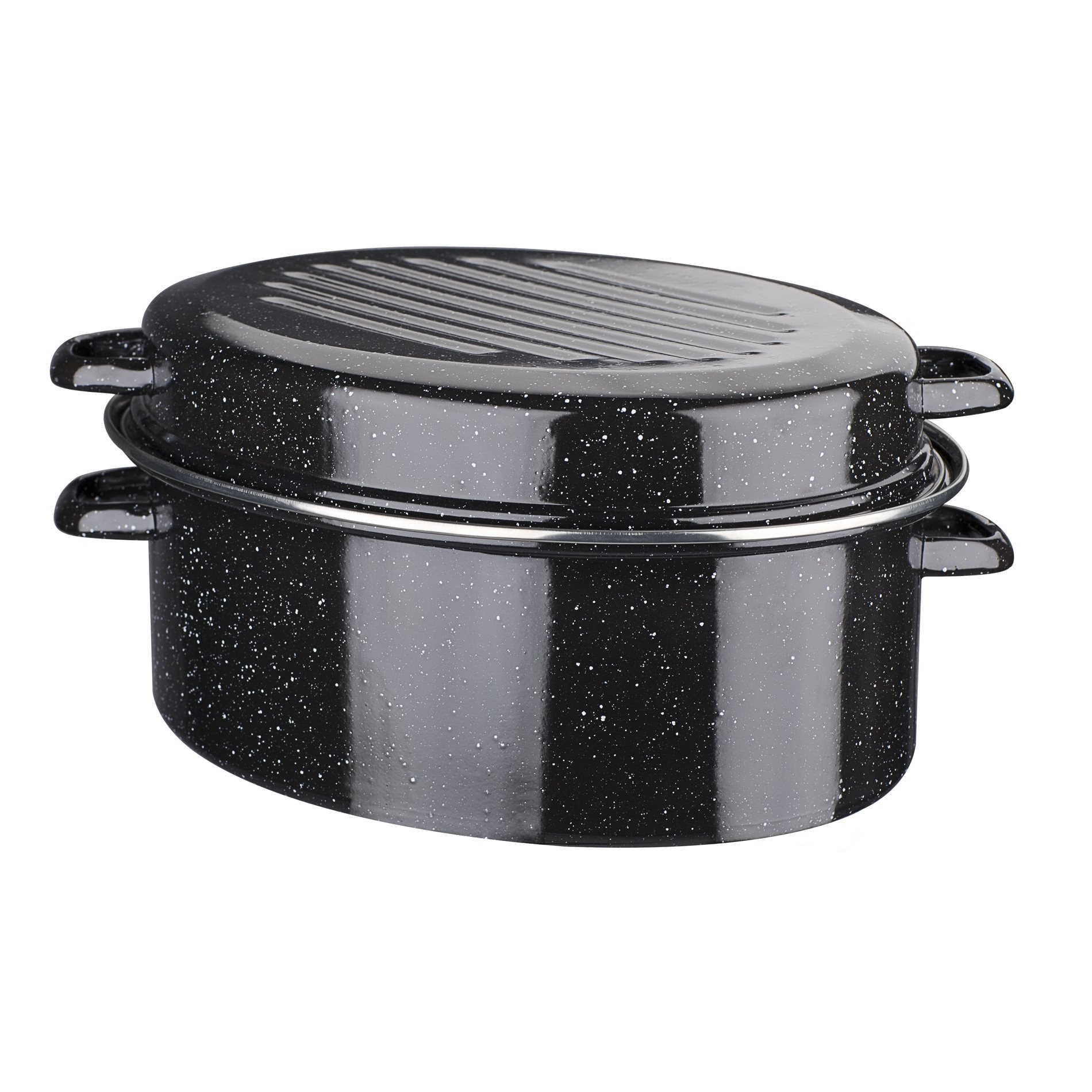 GSW Gänsebräter oval 42 cm - 13 Liter mit Chromring INDUKTION Bräter