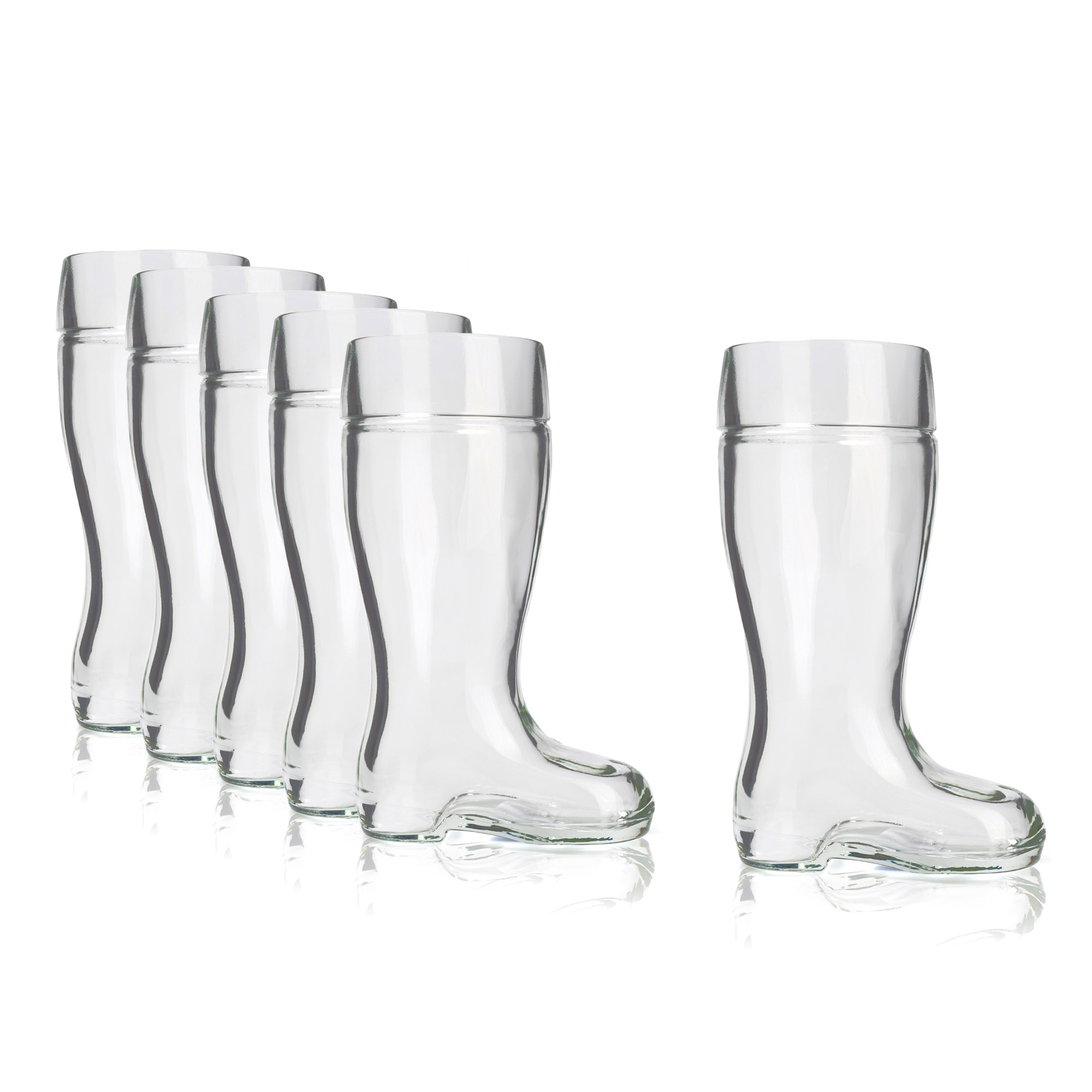 STÖLZLE LAUSITZ Bierglas Bierkrug BIERSTIEFEL 6 Stück geeicht 0,5 l Füllstrich